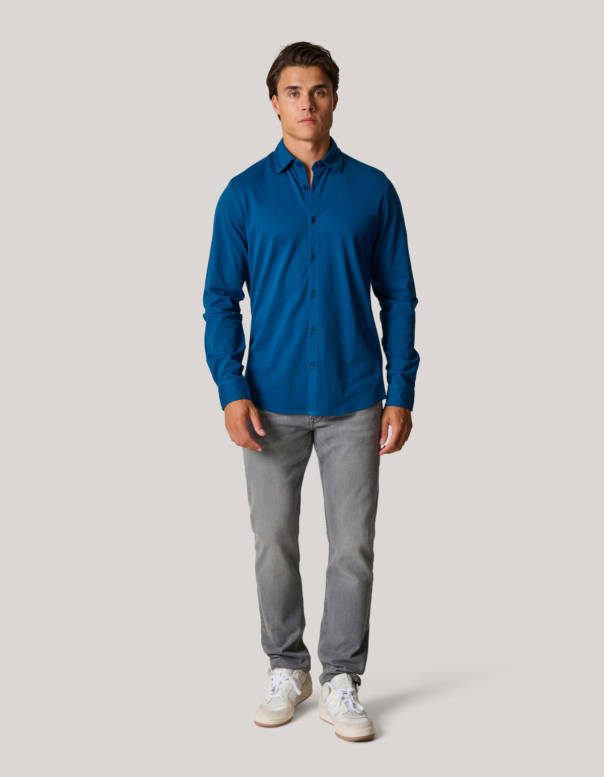 Pique Jersey Shirt Blau SHOEBY MEN