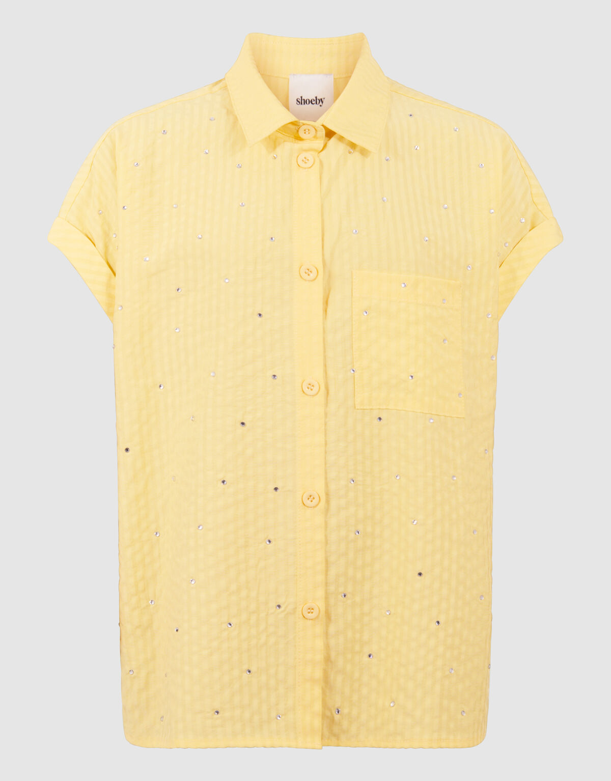 Pinstripe-Strass-Bluse Hellgelb SHOEBY GIRLS