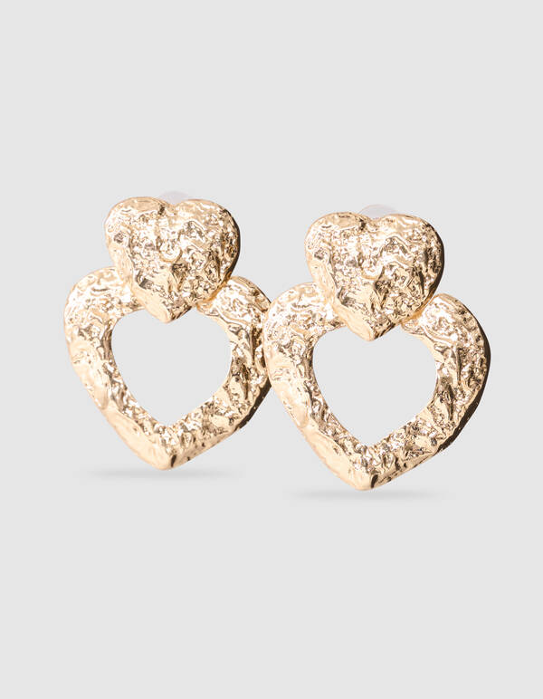 Doppelherz-Ohrringe Gold SHOEBY ACCESSOIRES