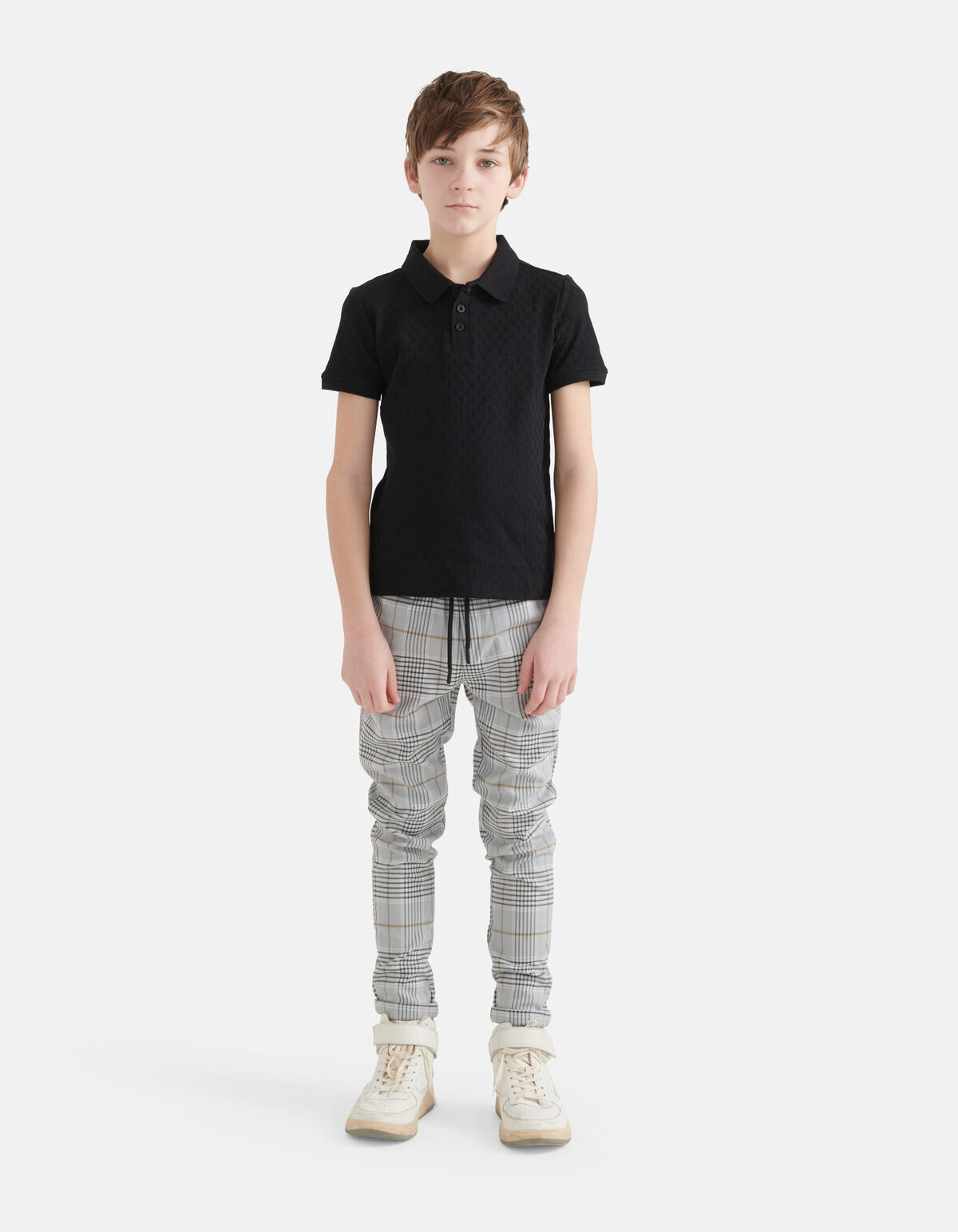 Blockstruktur-Polo Schwarz SHOEBY BOYS