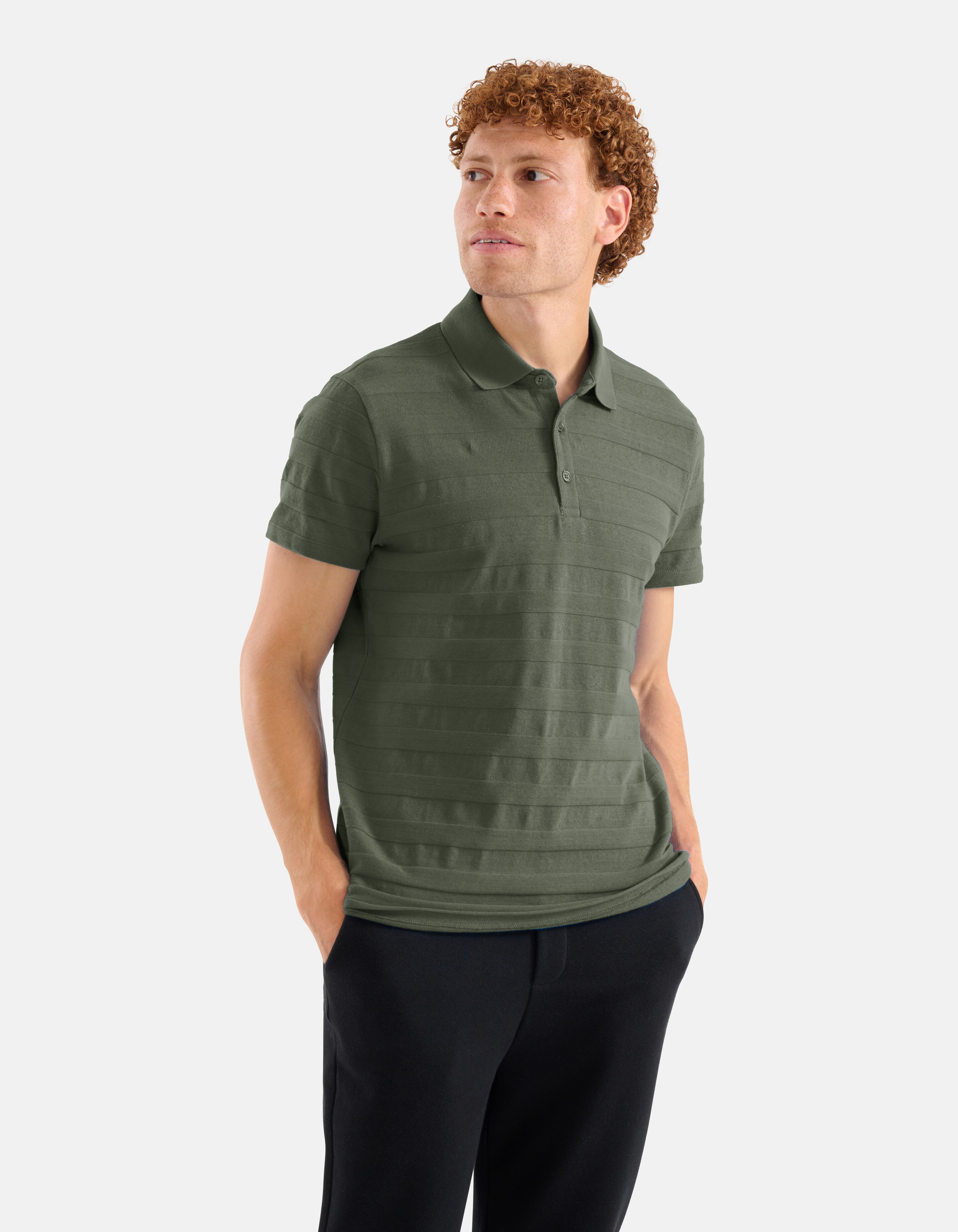 Struktur Polo Dunkelgrün SHOEBY MEN
