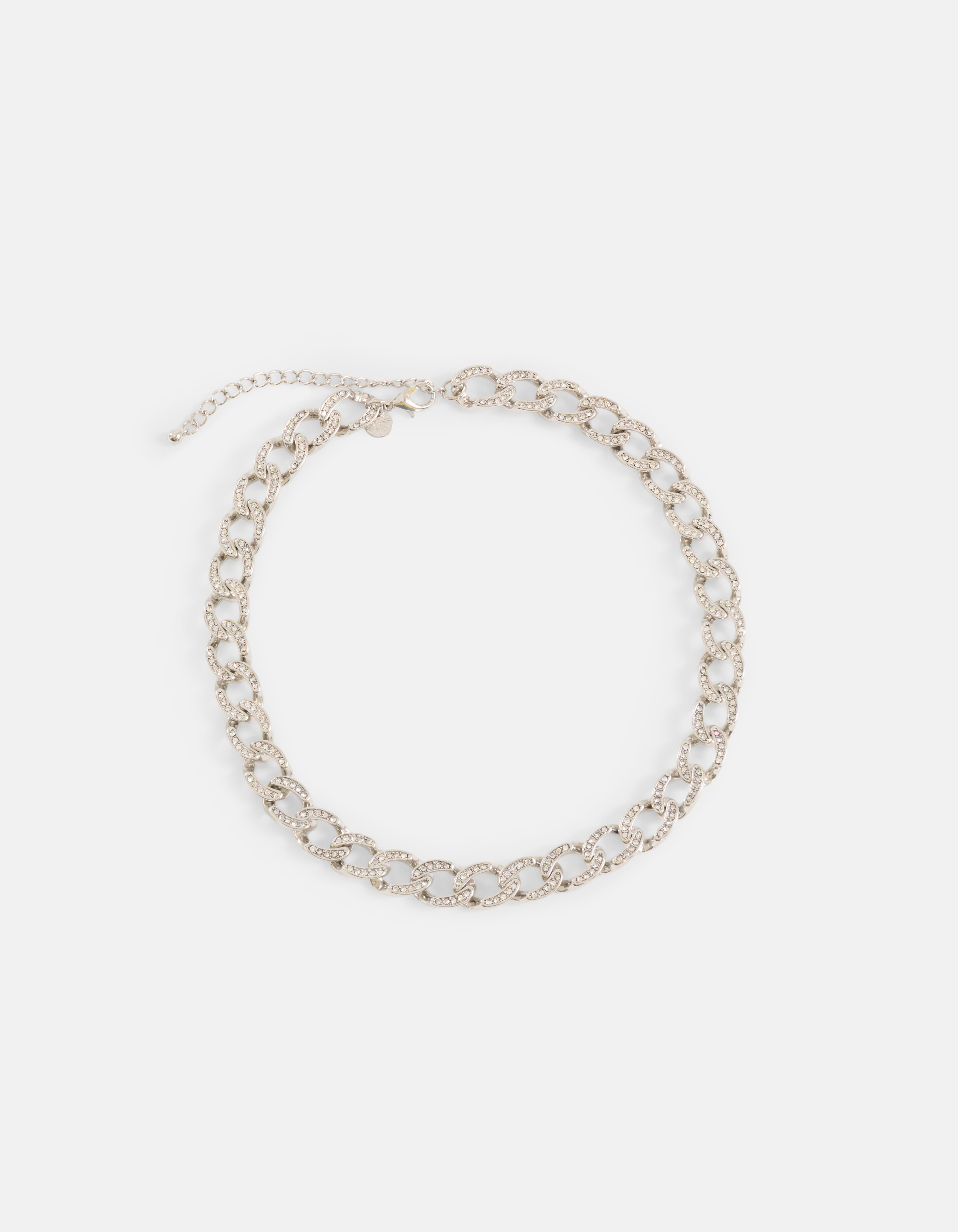 Strass Kette Halskette Silber SHOEBY ACCESSOIRES