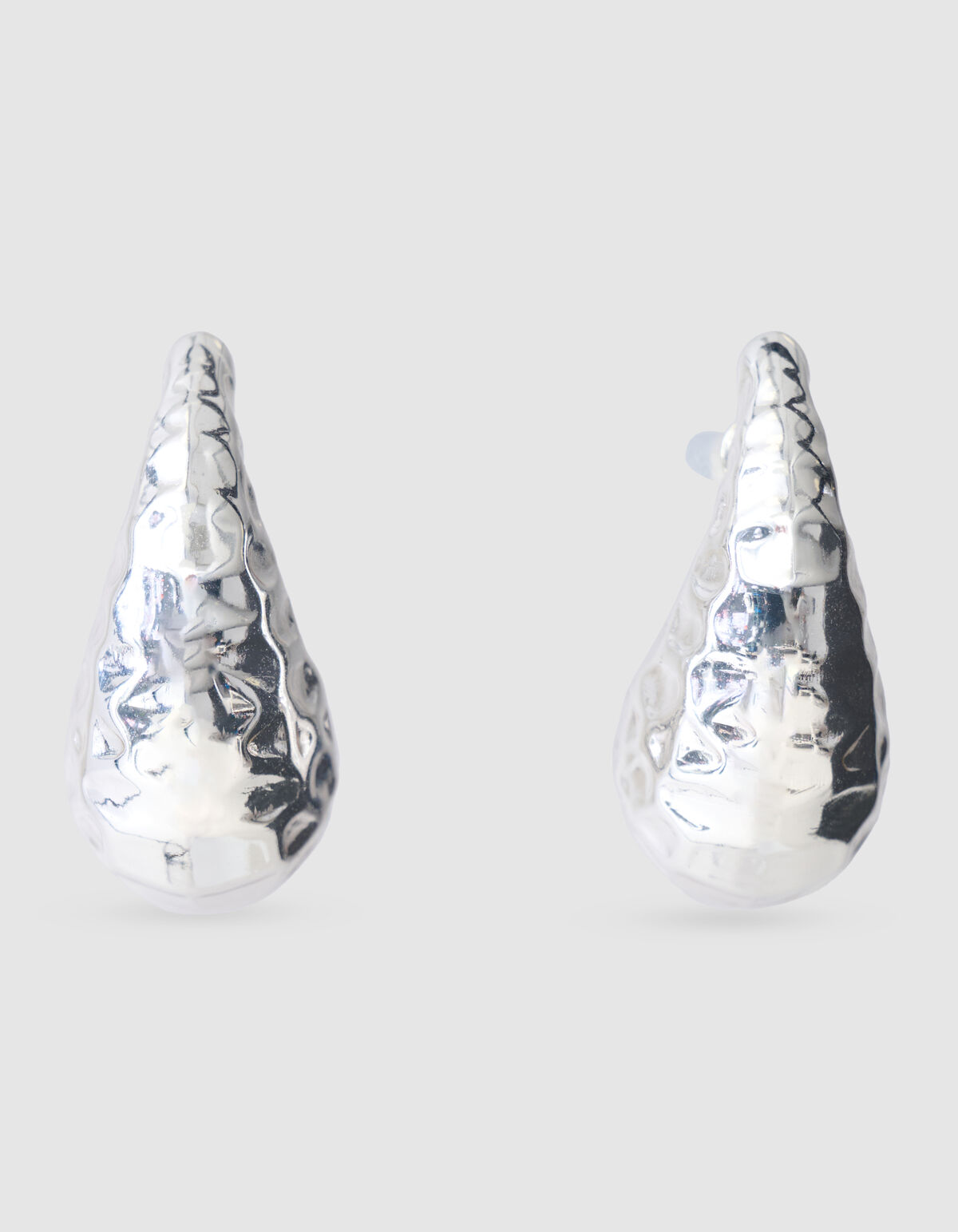 Hammered Tropfen Ohrringe Silber SHOEBY ACCESSOIRES