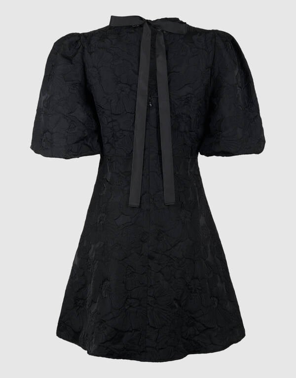 Jacquard-Minikleid mit Schleife Schwarz SHOEBY WOMEN