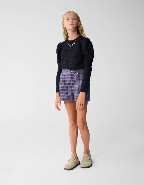 Heart Puff Top Schwarz SHOEBY GIRLS