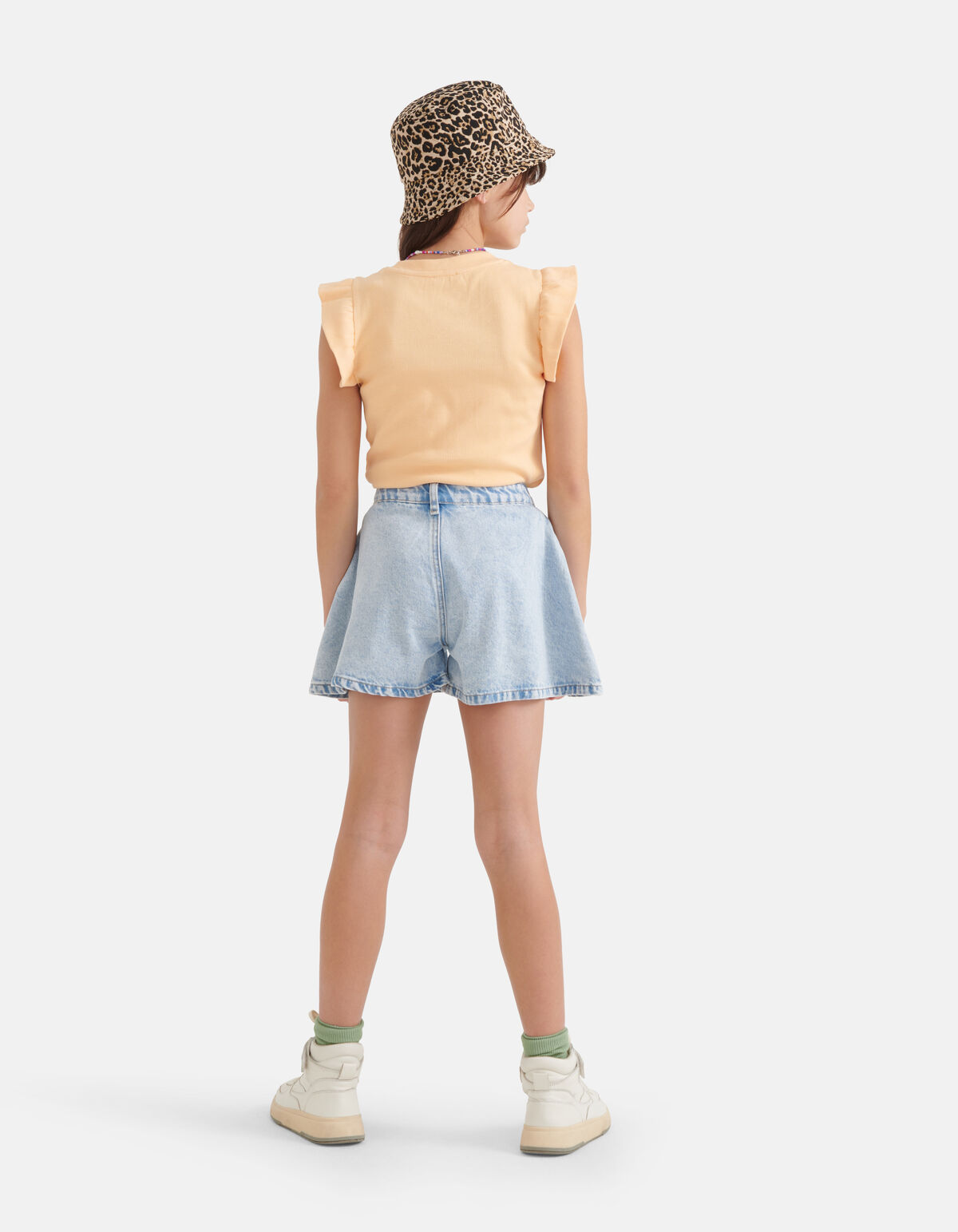 Gerafftes Rippen-Top Orange SHOEBY GIRLS