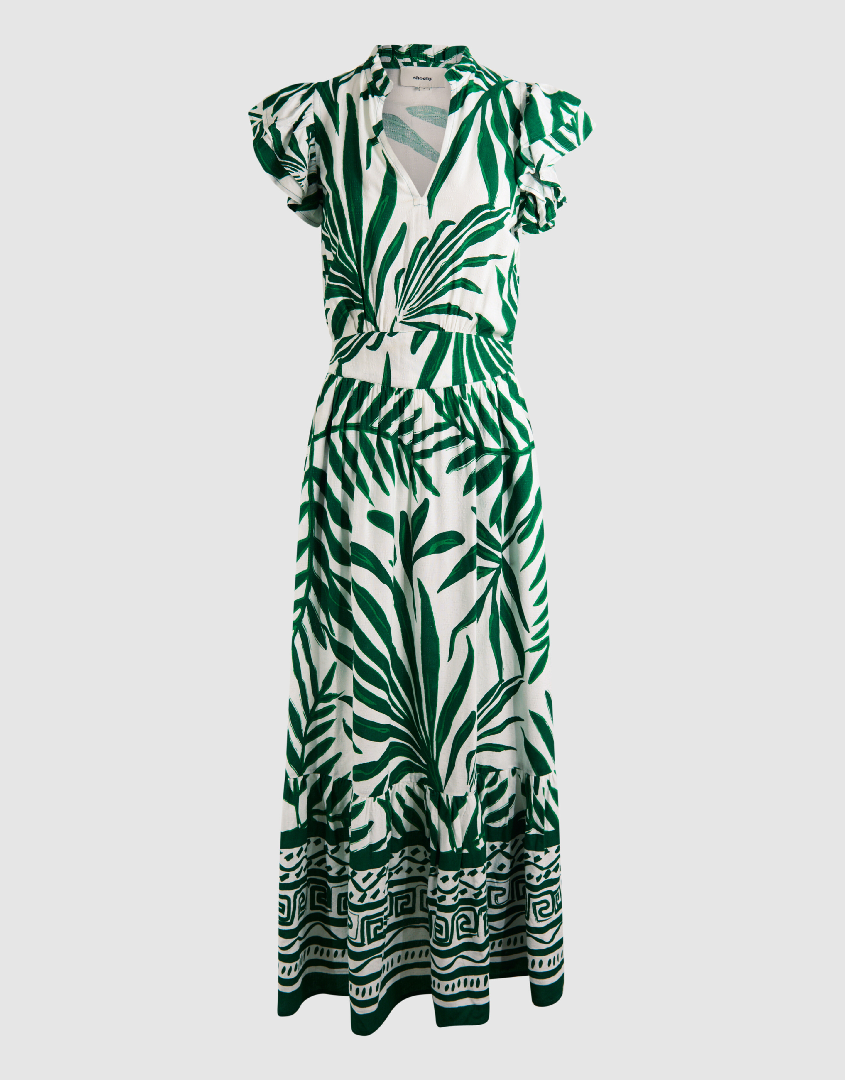 Bedrucktes Palmen-Maxikleid Grün SHOEBY WOMEN