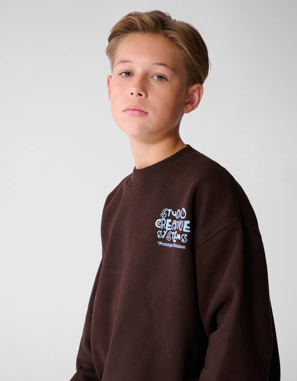 Label Sweater Dunkelbraun SHOEBY BOYS
