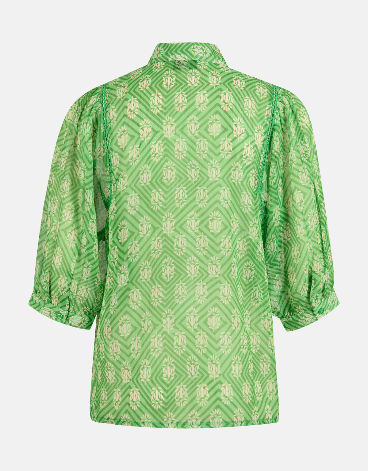 Printed Chiffon Blouse Groen SHOEBY WOMEN