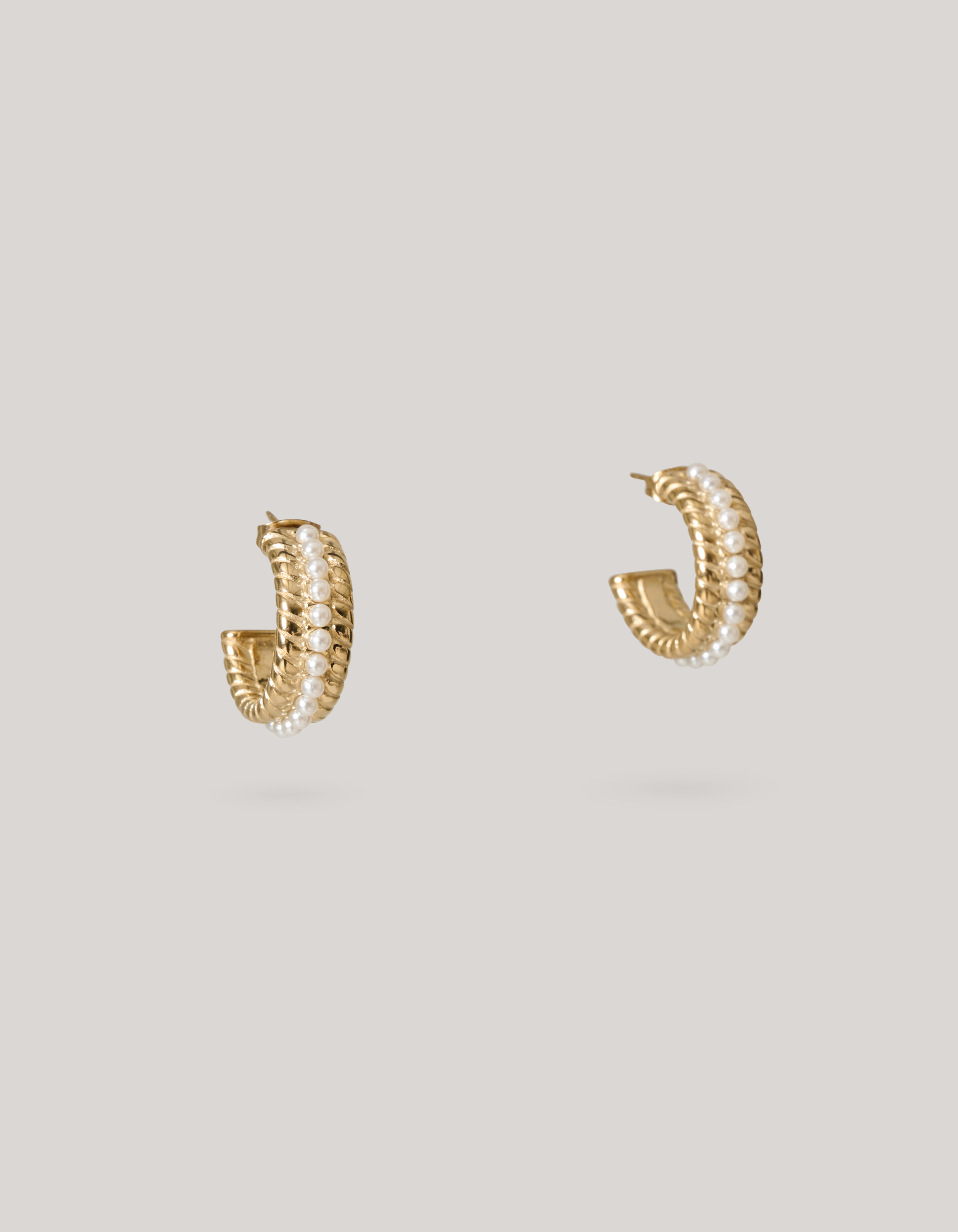 Ovale Perlenohrringe Gold SHOEBY ACCESSOIRES