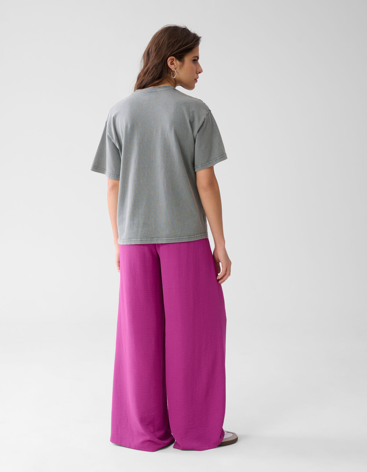 Gewaschenes Logo-T-Shirt Hellgrau SHOEBY WOMEN