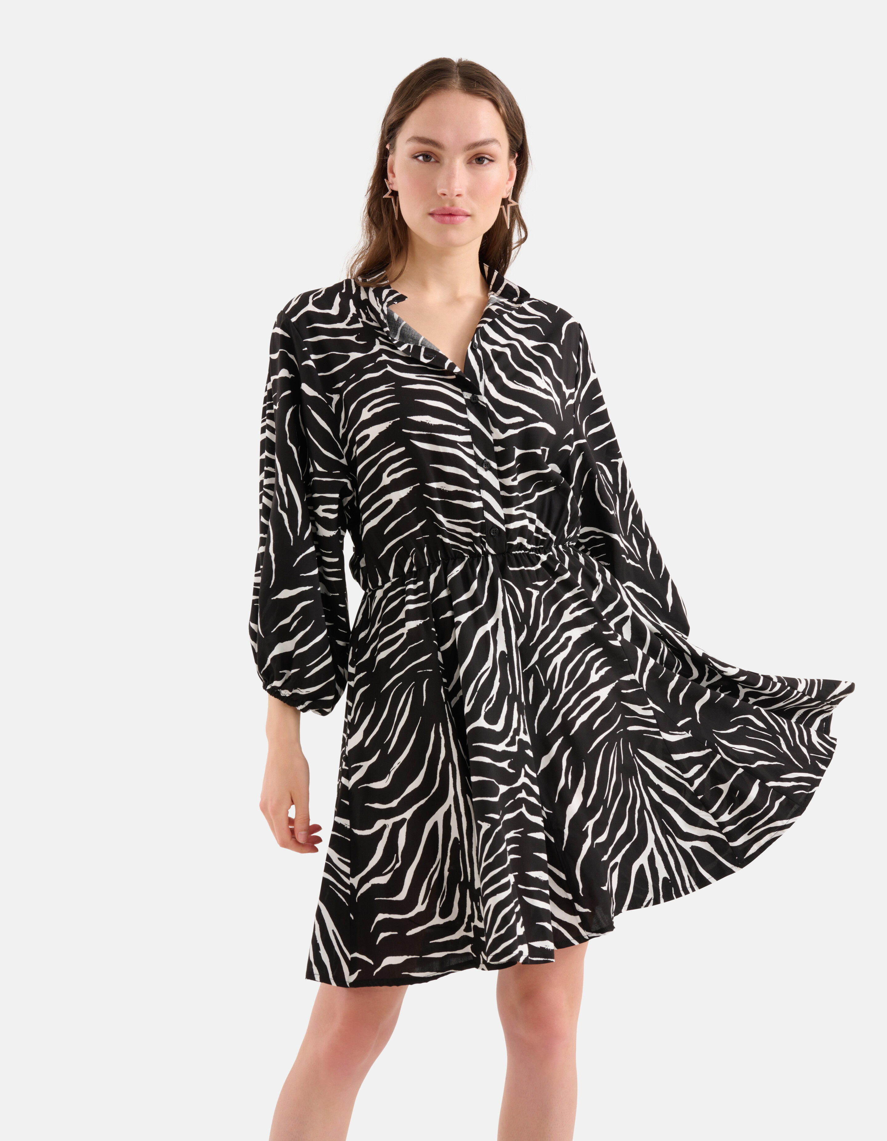 Zebra Print Kleid Schwarz/Weiß SHOEBY WOMEN