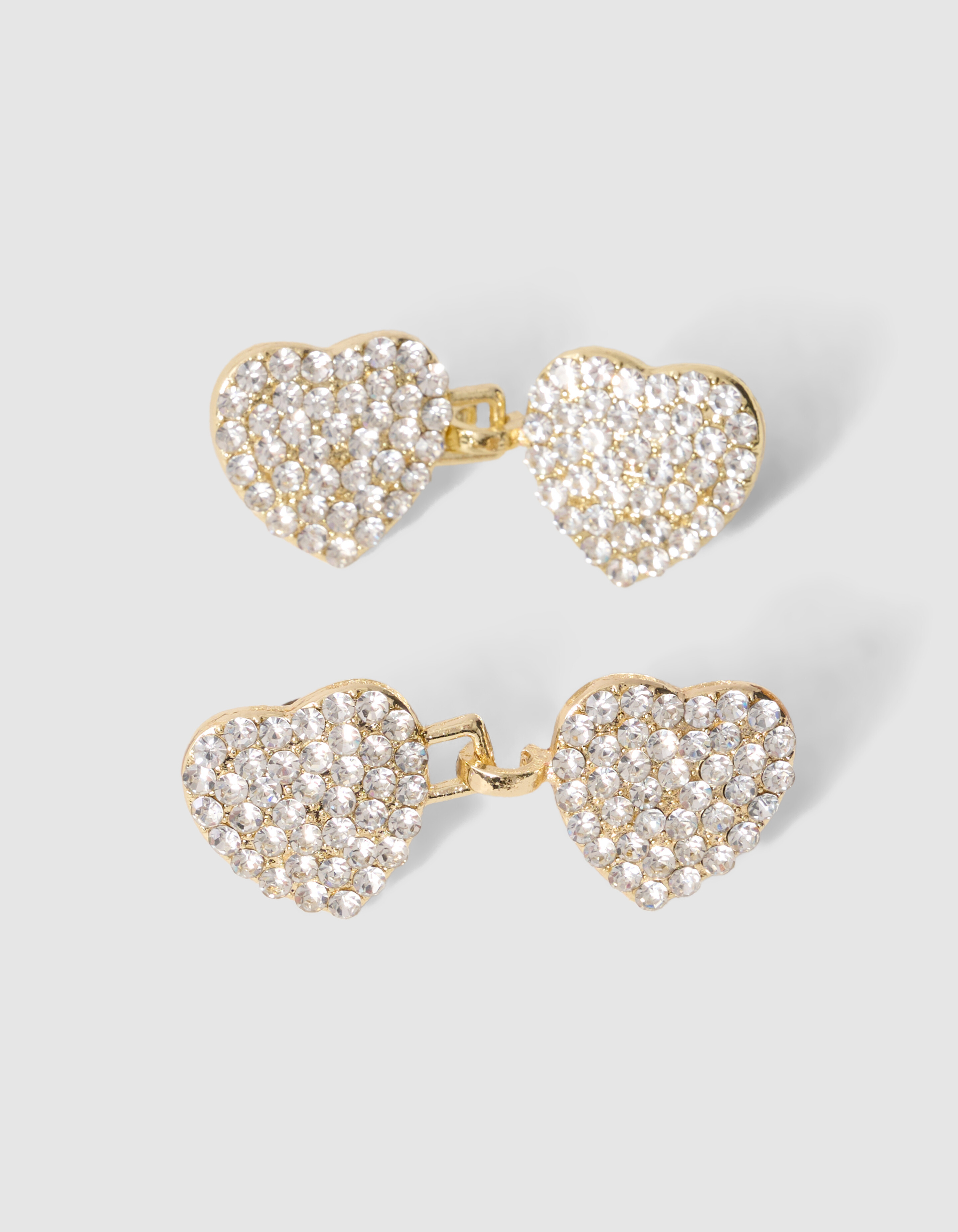 Jeans-Anstecker mit Strass-Herz Gold SHOEBY ACCESSOIRES