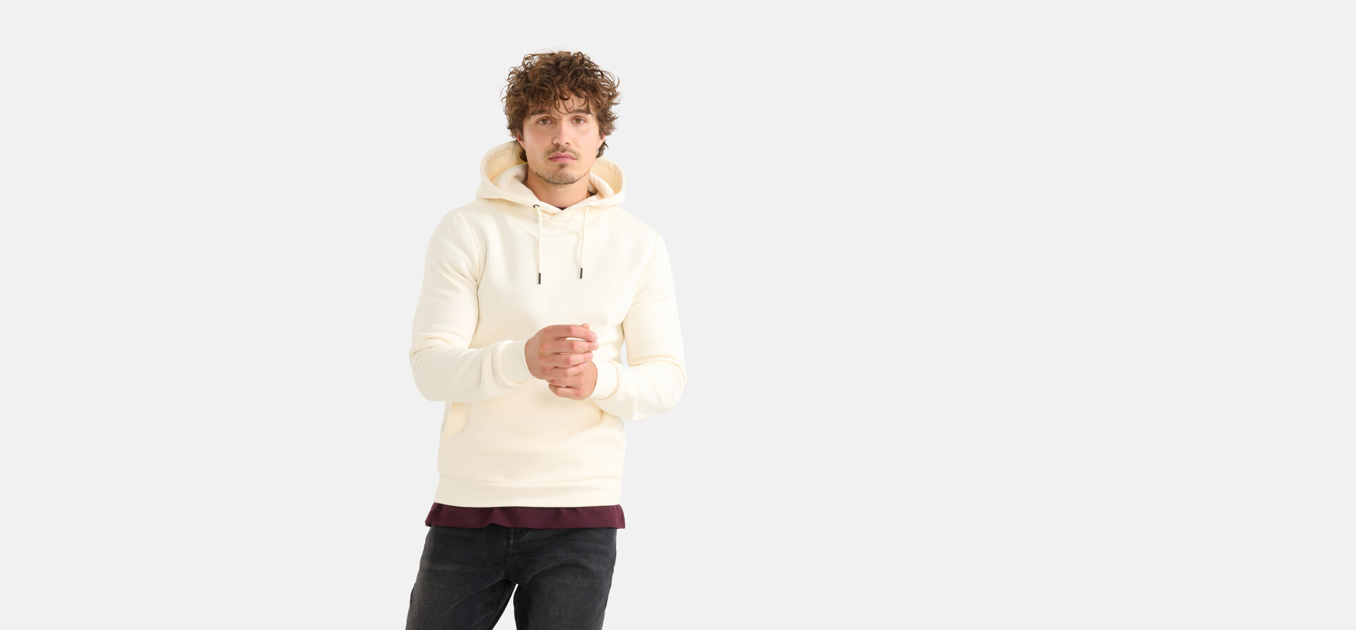 Grafische Hoodie Gebroken Wit SHOEBY MEN