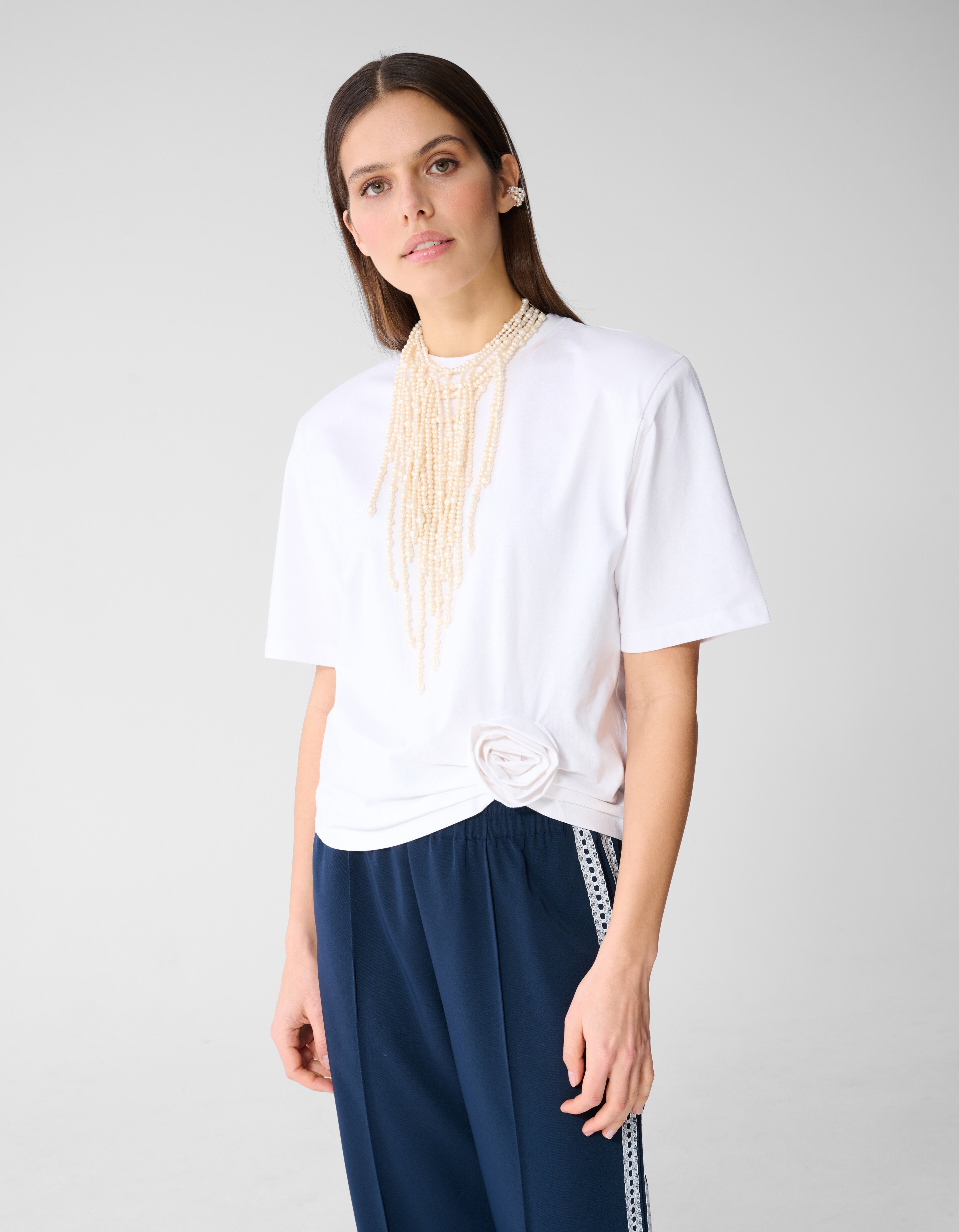 Blumen-T-Shirt Wei&szlig; SHOEBY WOMEN