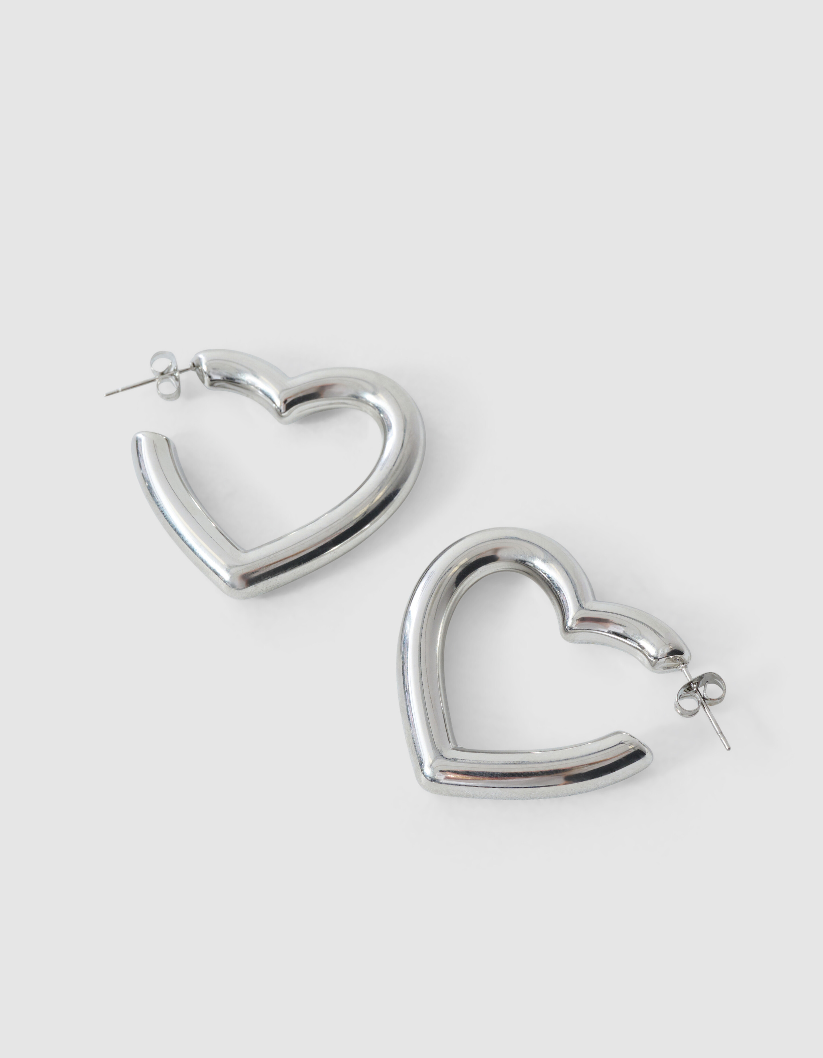 Bulky Heart Hoop Ohrringe Silber SHOEBY ACCESSOIRES