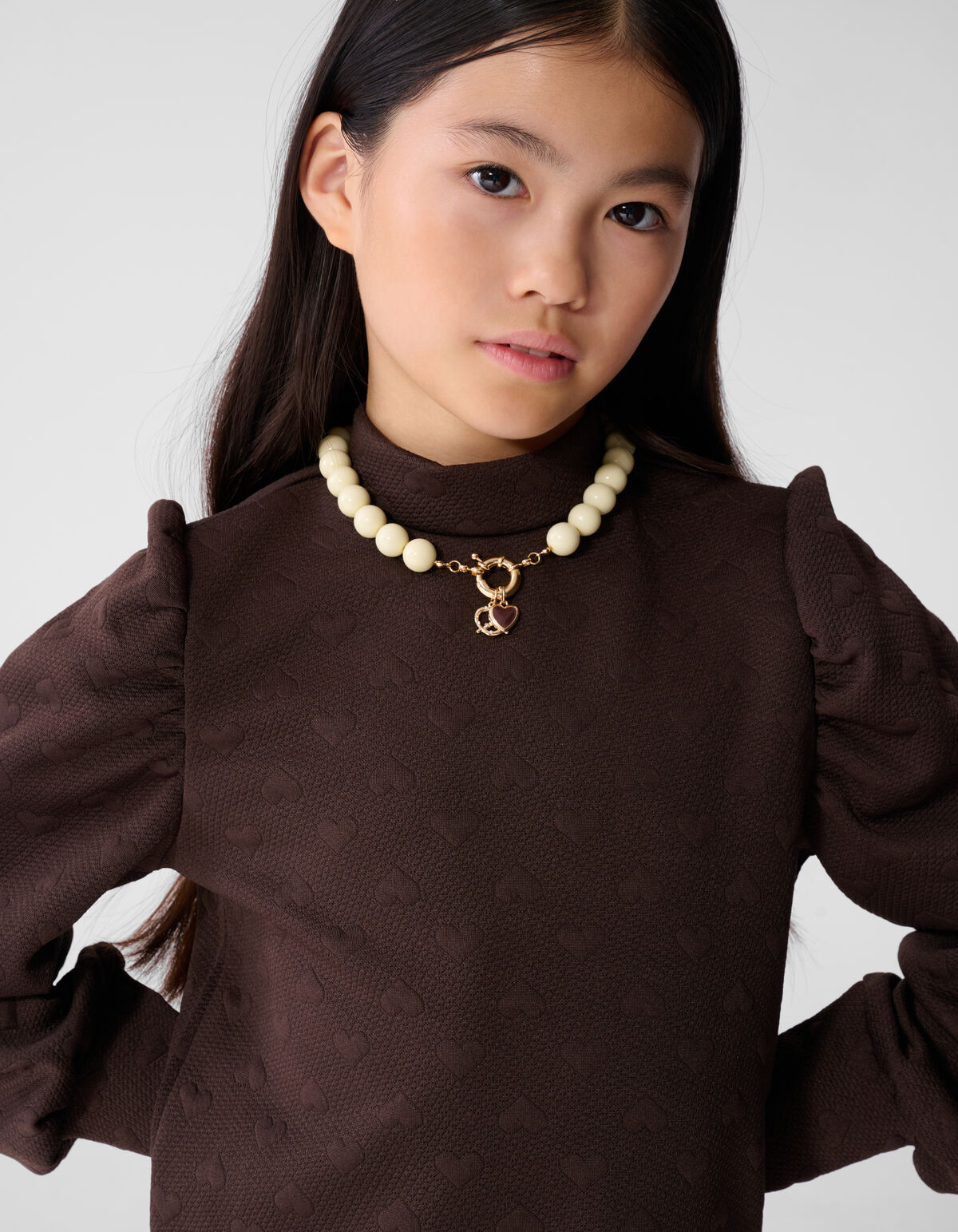 Jacquard-Minikleid, dunkelbraun SHOEBY GIRLS