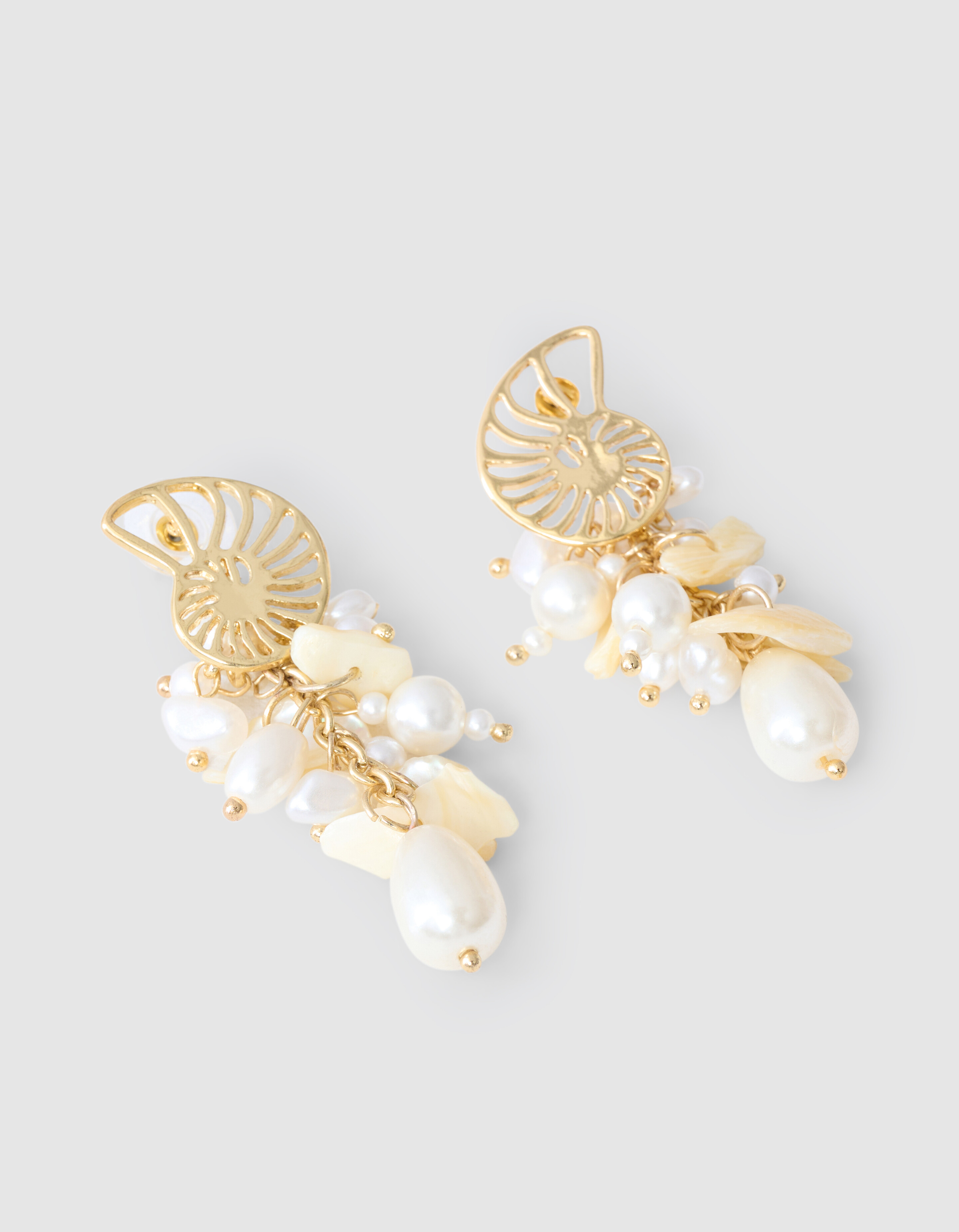 Muschel-Ohrringe Gold SHOEBY ACCESSOIRES