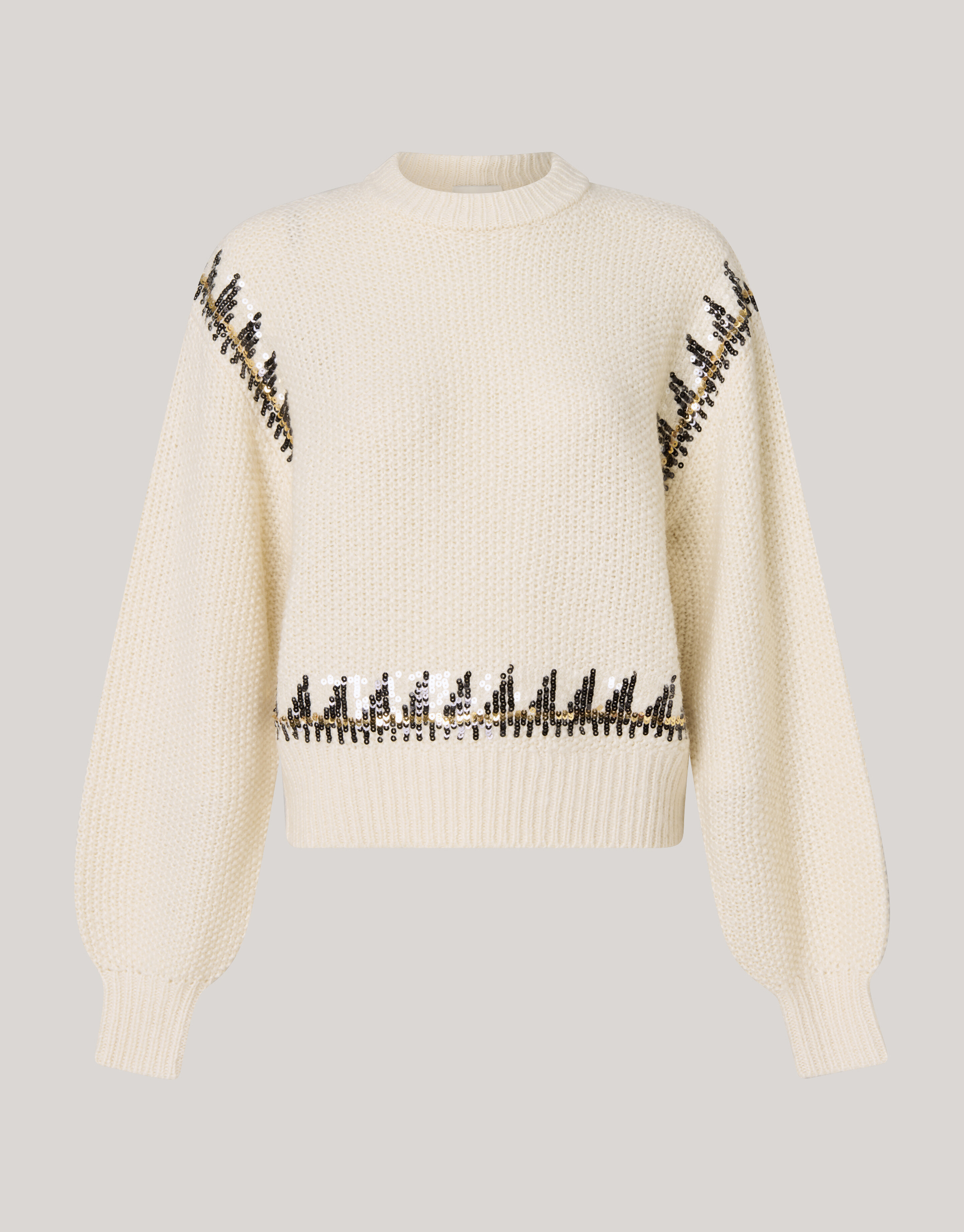 Gestrickter Pailetten-Pullover Off White von Mieke SHOEBY WOMEN