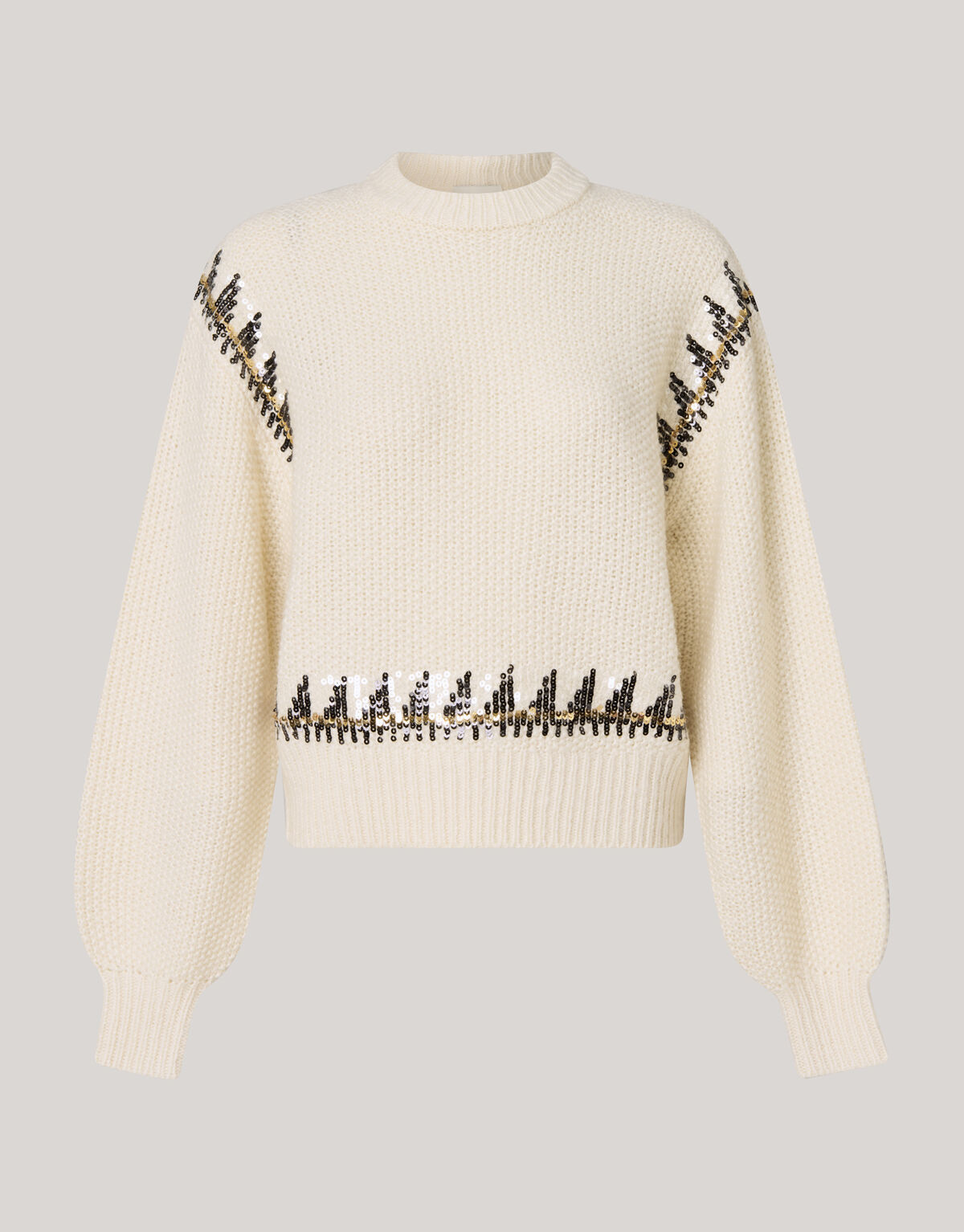 Gestrickter Pailetten-Pullover Off White von Mieke SHOEBY WOMEN