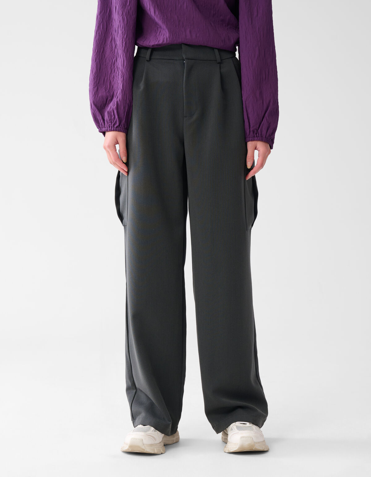 Cargo-Hose mit weitem Bein und Passform Dunkelgrau SHOEBY WOMEN