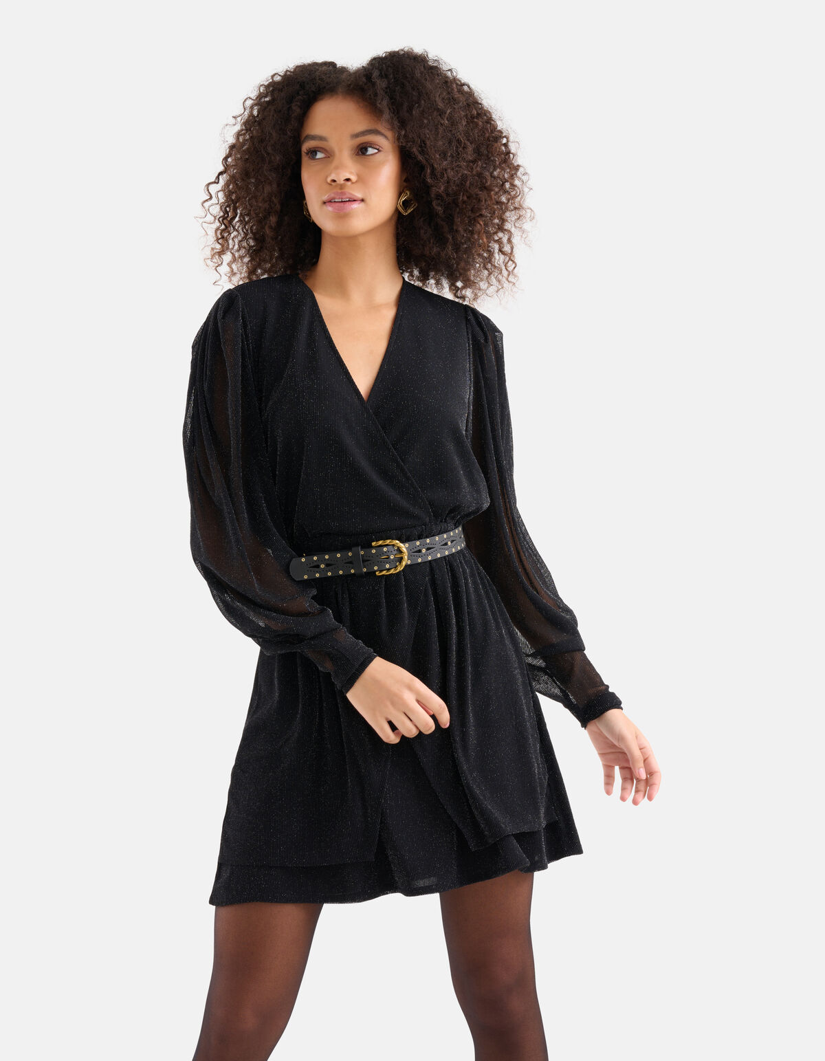 Lurex-Mesh-Kleid Schwarz SHOEBY WOMEN