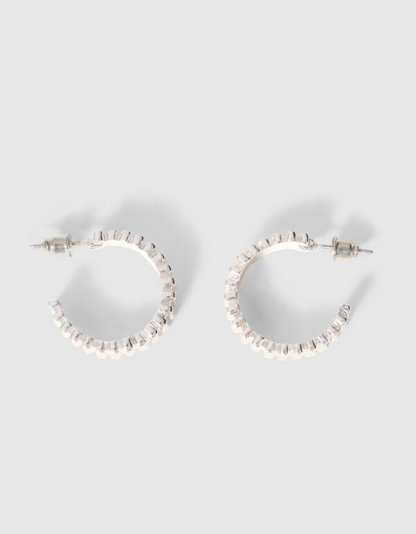 Striped Hoop Ohrringe Silber SHOEBY ACCESSOIRES