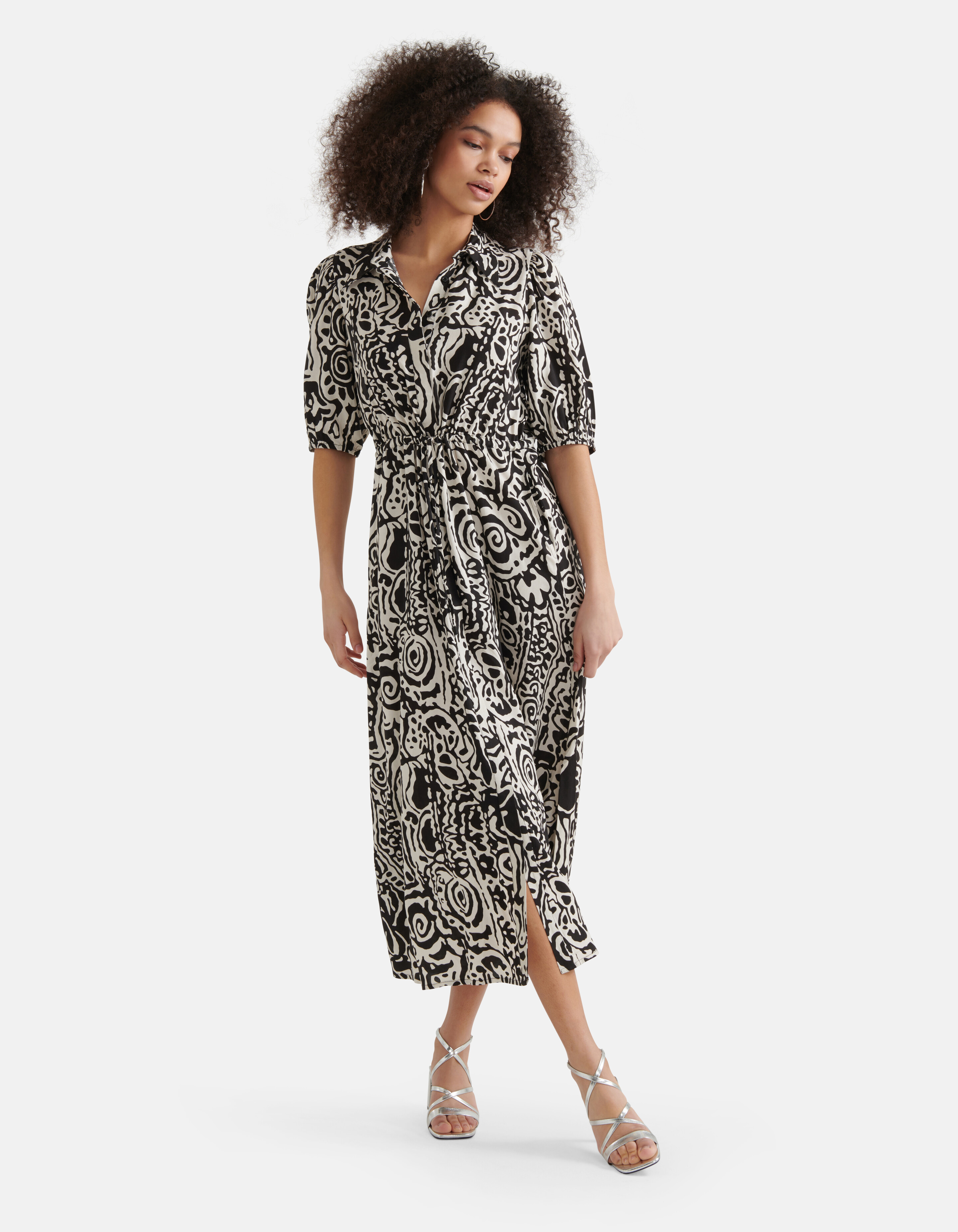 Bedrucktes Kleid Schwarz/Weiß SHOEBY WOMEN