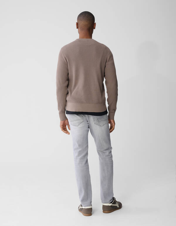 Gestrickter Waffel-Pullover Braun/Taupe SHOEBY MEN