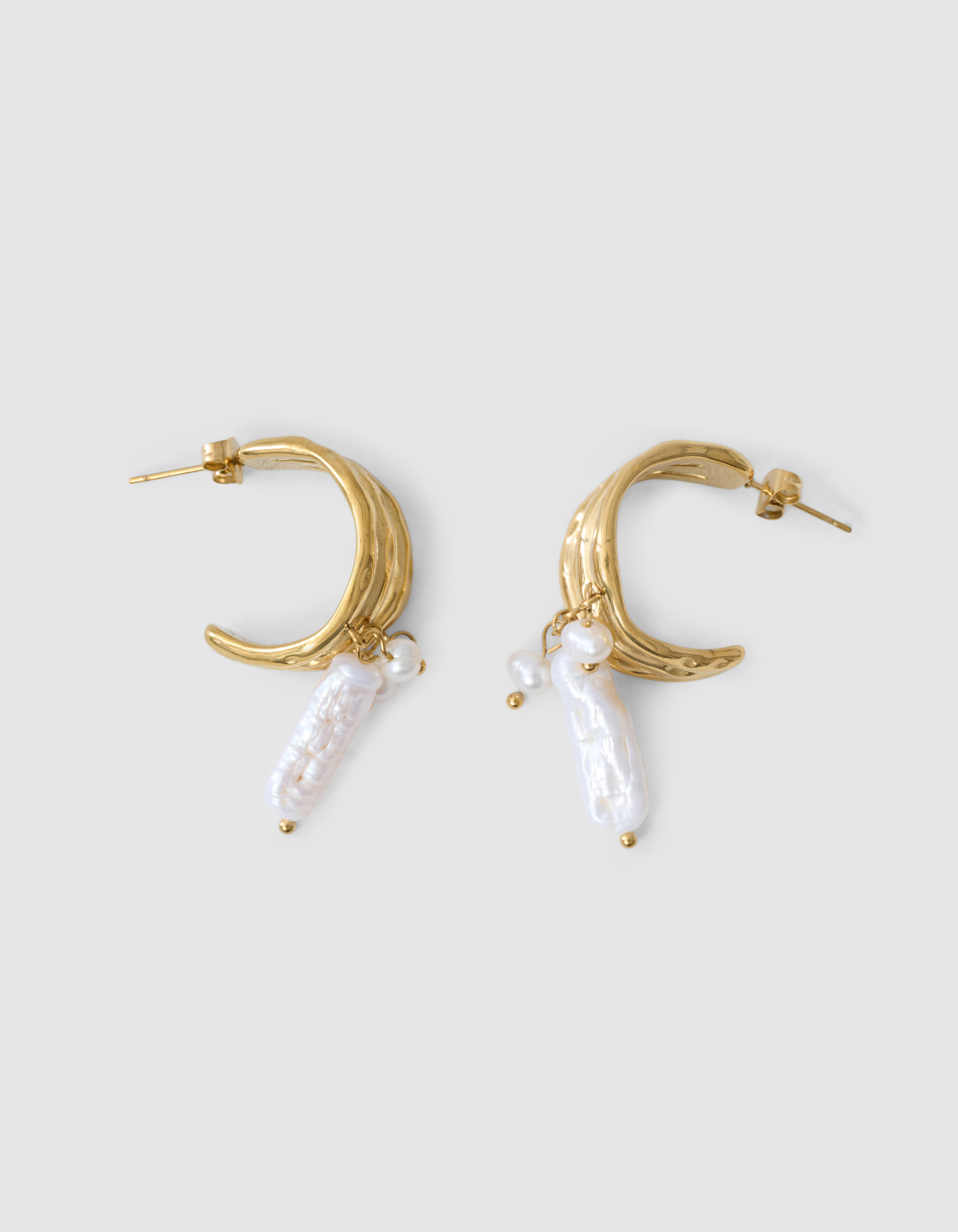 Perlen-Reifenohrringe Gold SHOEBY ACCESSOIRES