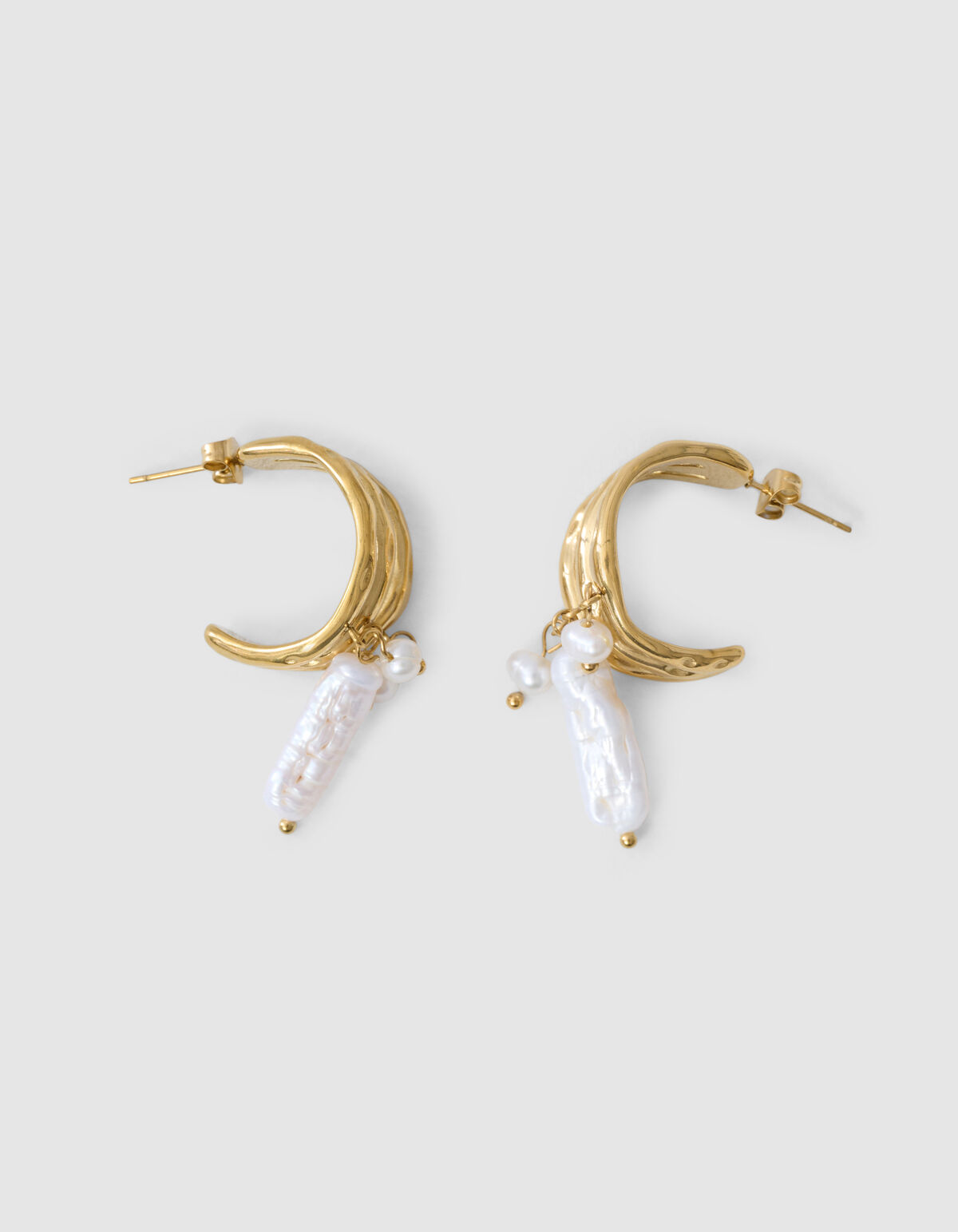Perlen-Reifenohrringe Gold SHOEBY ACCESSOIRES