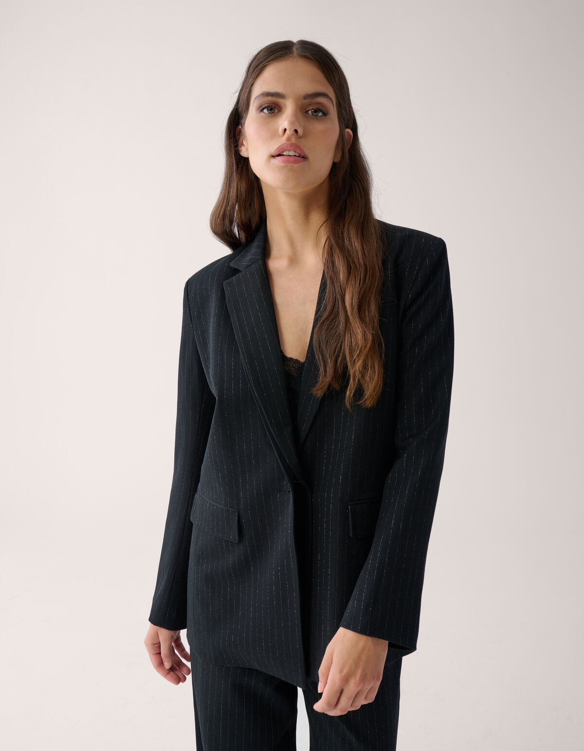 Pinstripe Blazer Zwart By Mieke SHOEBY WOMEN