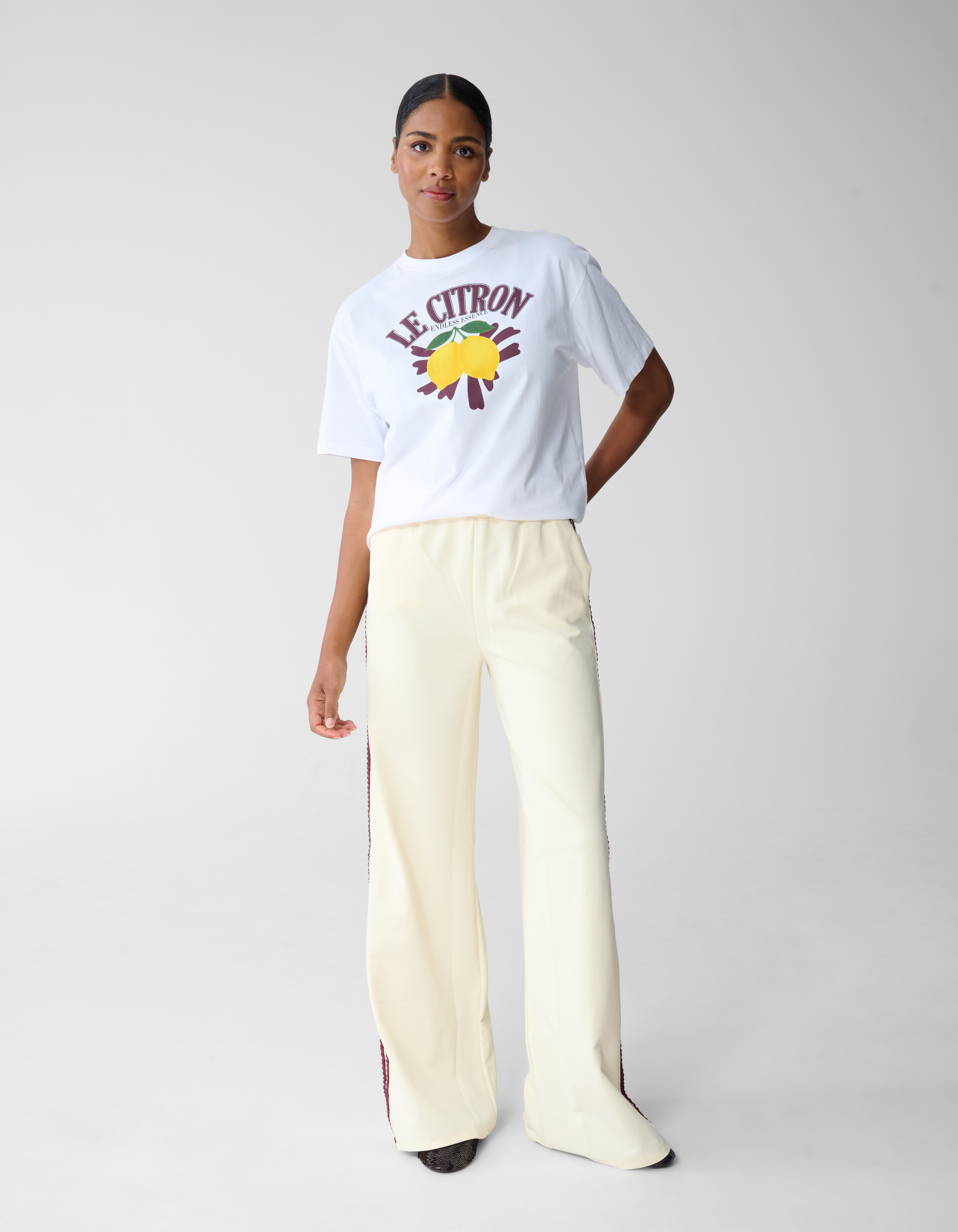 Übergrößen-T-Shirt mit Le Citron-Motiv Wit SHOEBY WOMEN