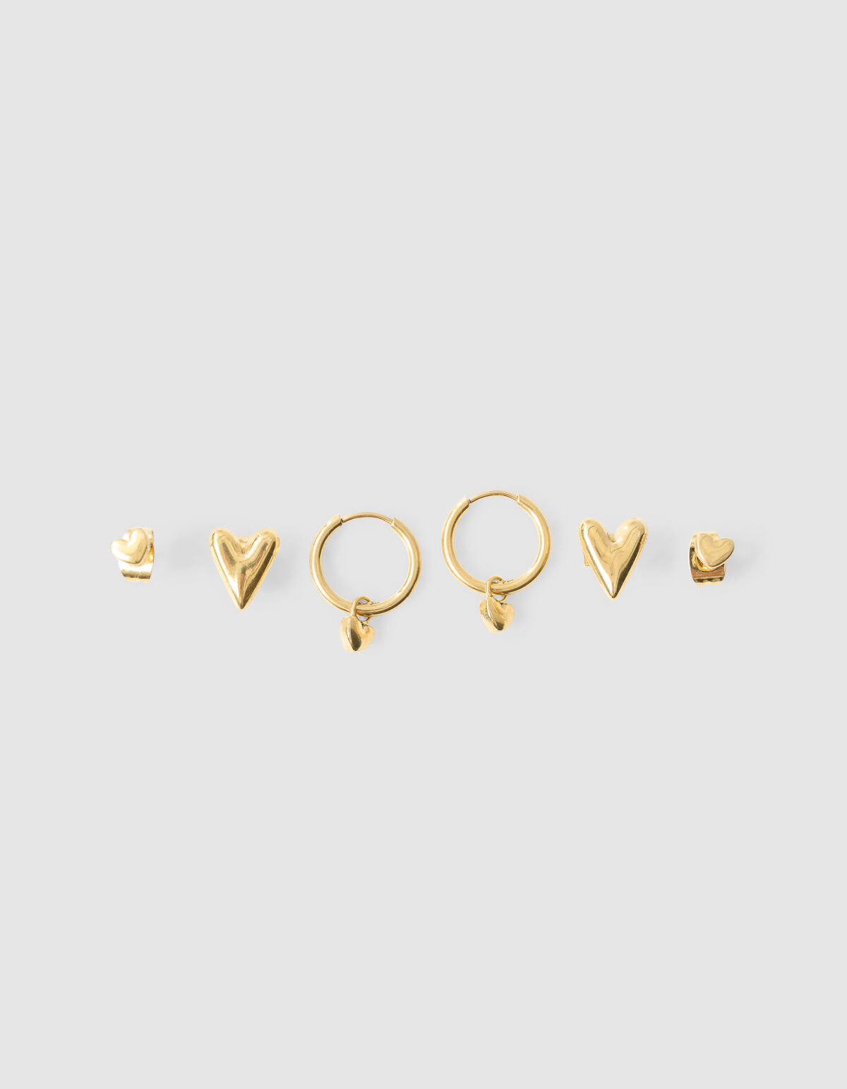 Herz Ohrringe Set Gold SHOEBY ACCESSOIRES
