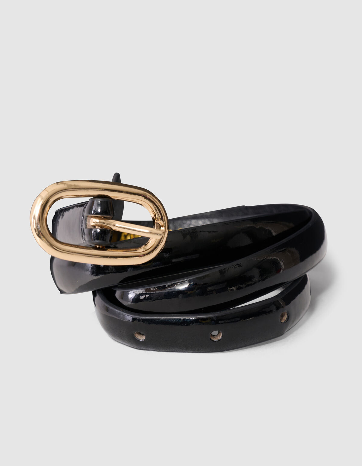 Schmale G&uuml;rtel Schwarz/Gold SHOEBY ACCESSOIRES