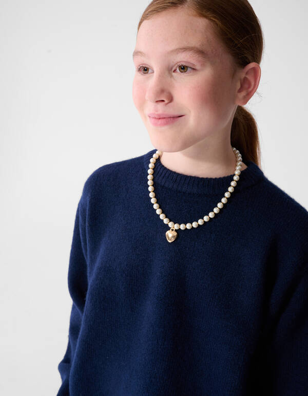 Strickpullover mit gro&szlig;er Schleife dunkelblau SHOEBY GIRLS