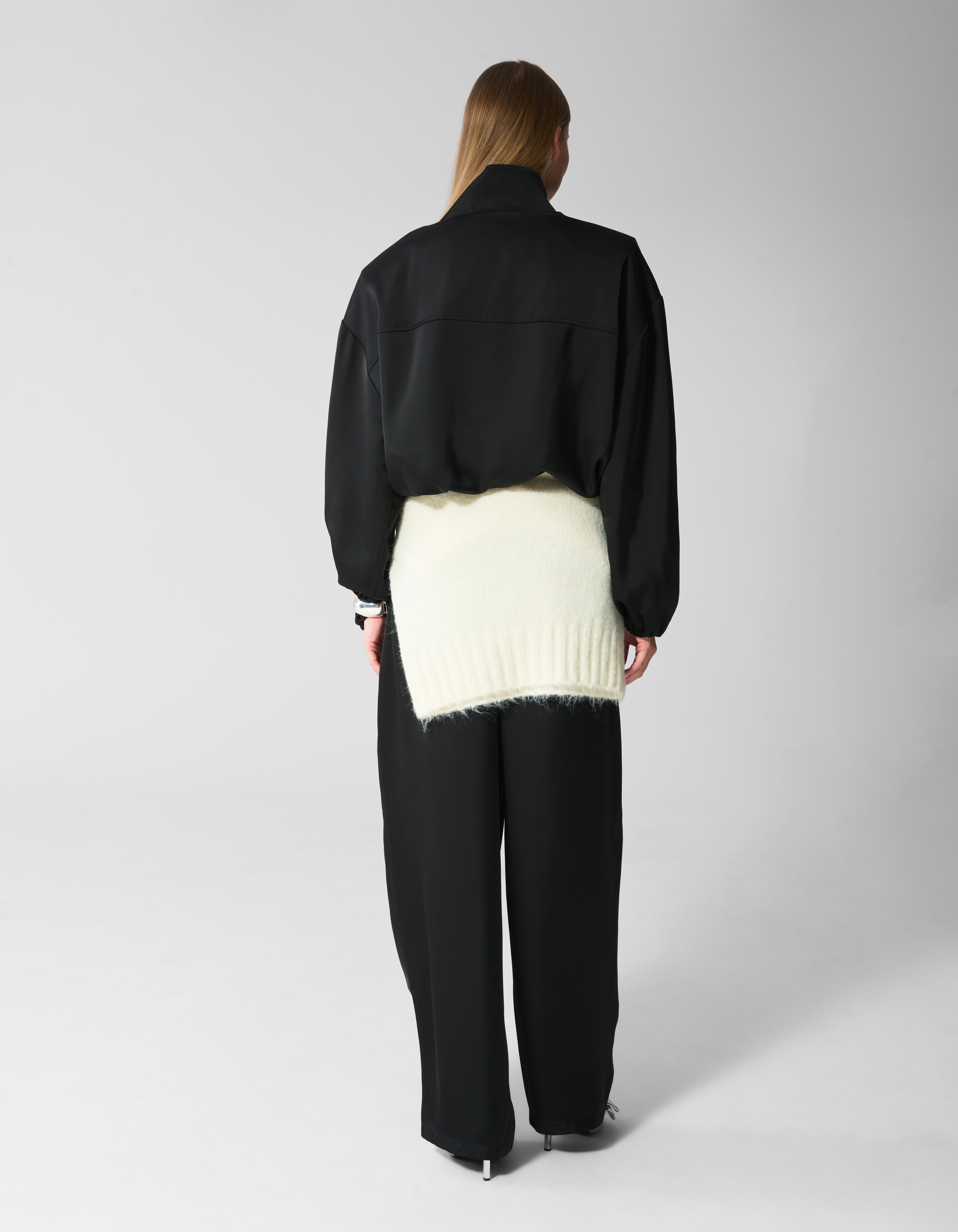 Satijnen Half Zip Top Zwart SHOEBY WOMEN