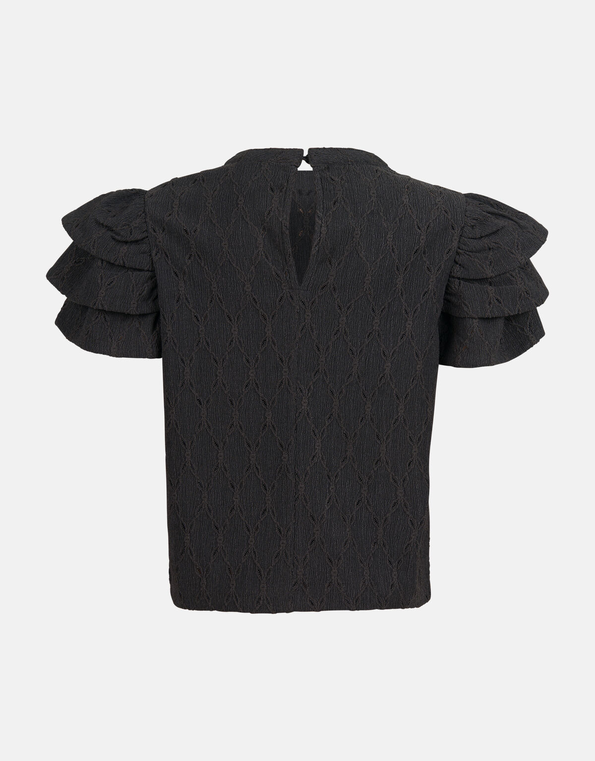 Ajour Ruffle Top Zwart SHOEBY GIRLS