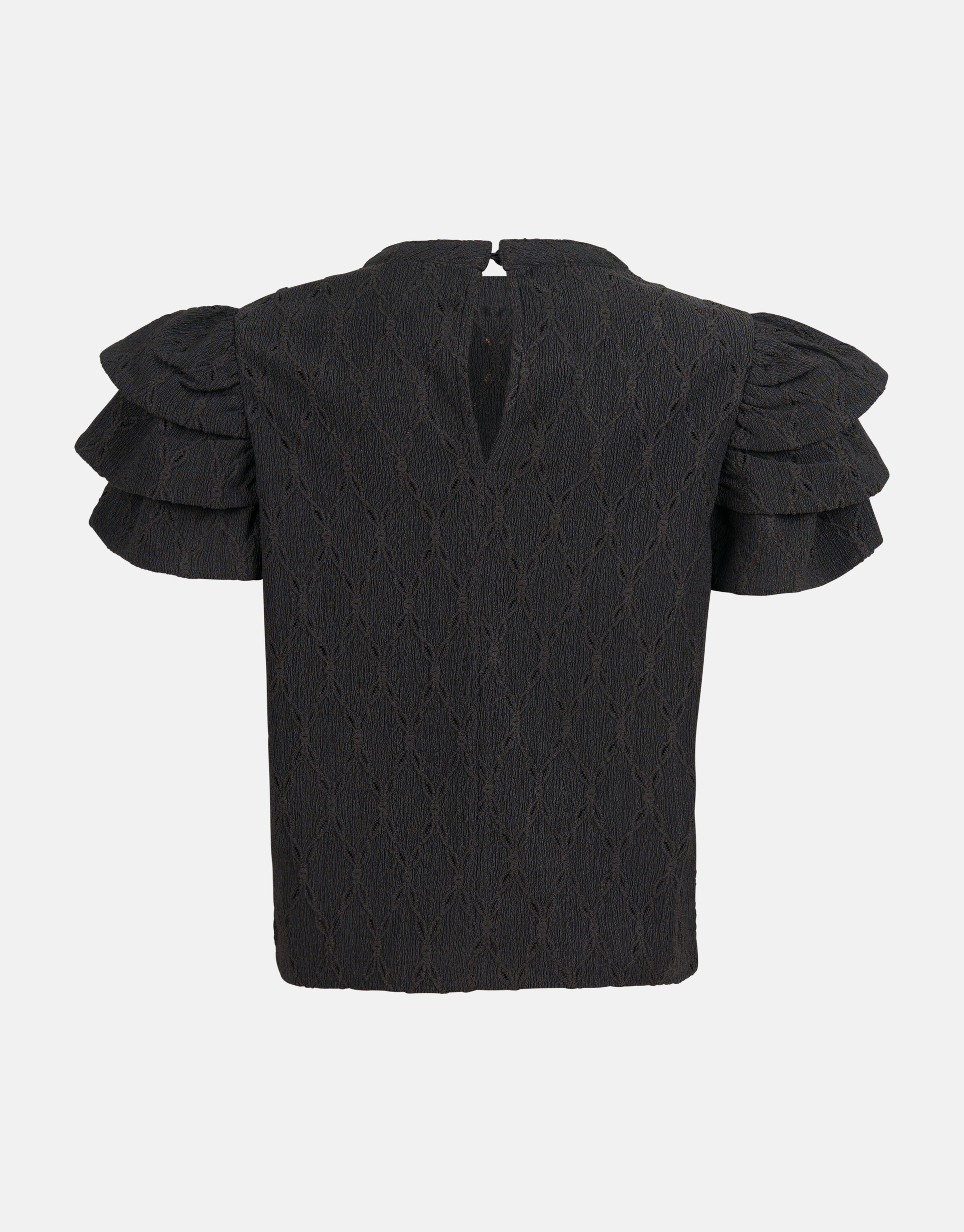 Ajour Ruffle Top Zwart SHOEBY GIRLS