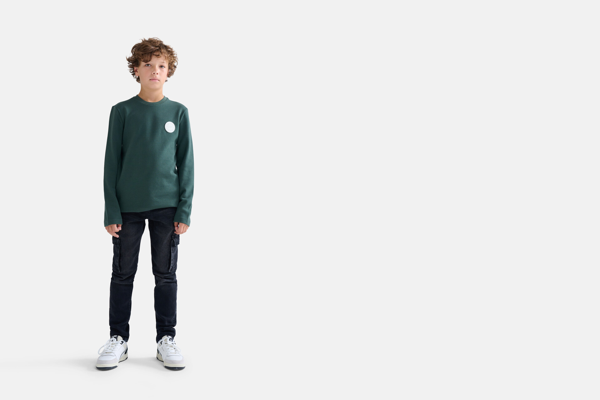T-Shirt mit Patch Dunkelgrün SHOEBY BOYS