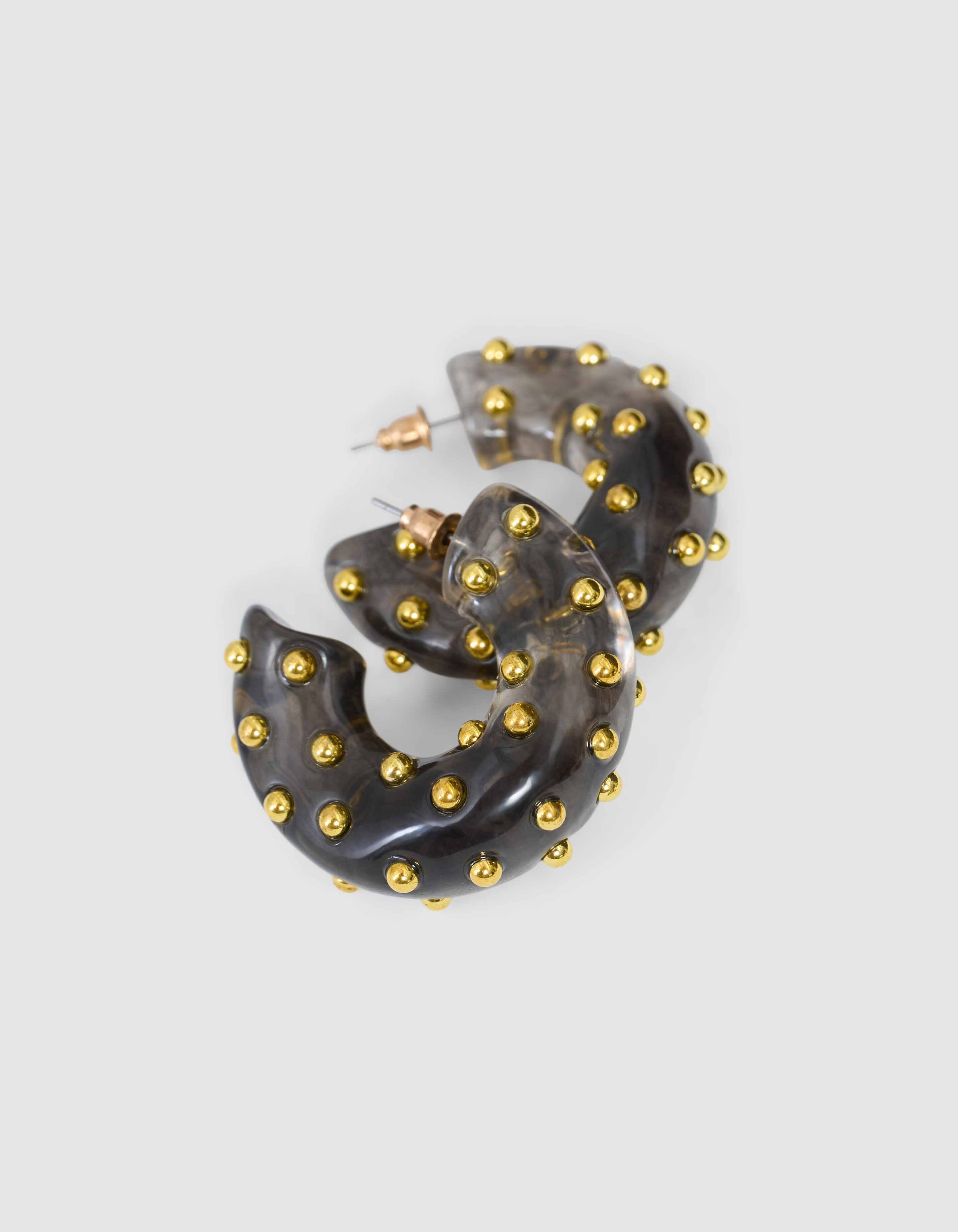 Studded Hoops Ohrringe Schwarz SHOEBY ACCESSOIRES