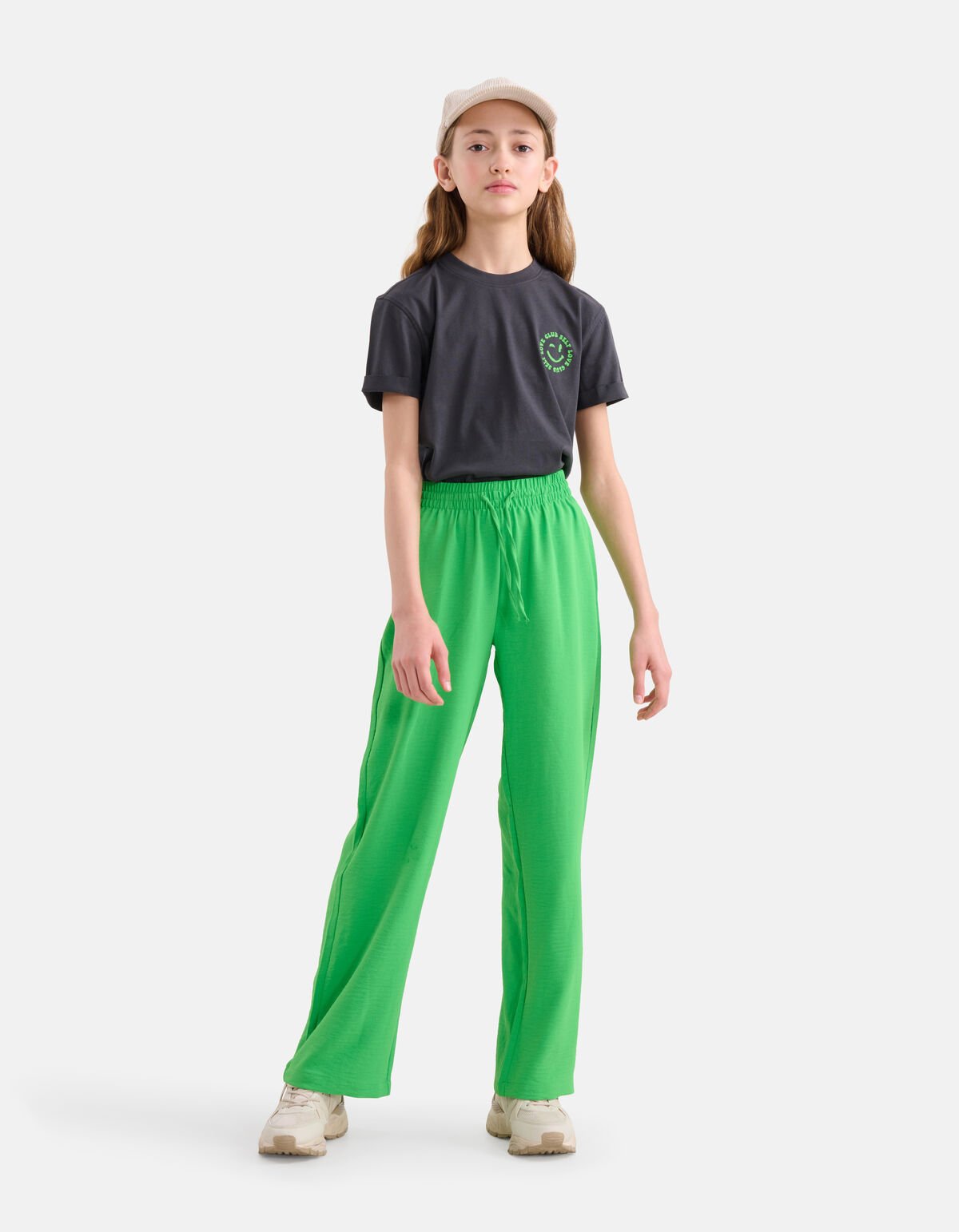 Wide Leg Broek Groen SHOEBY GIRLS