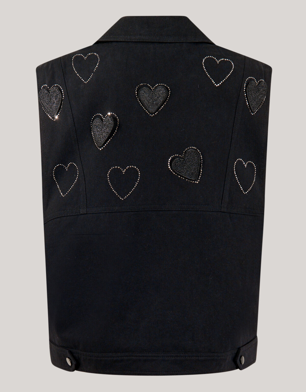 Strass Herz Gilet Schwarz SHOEBY GIRLS
