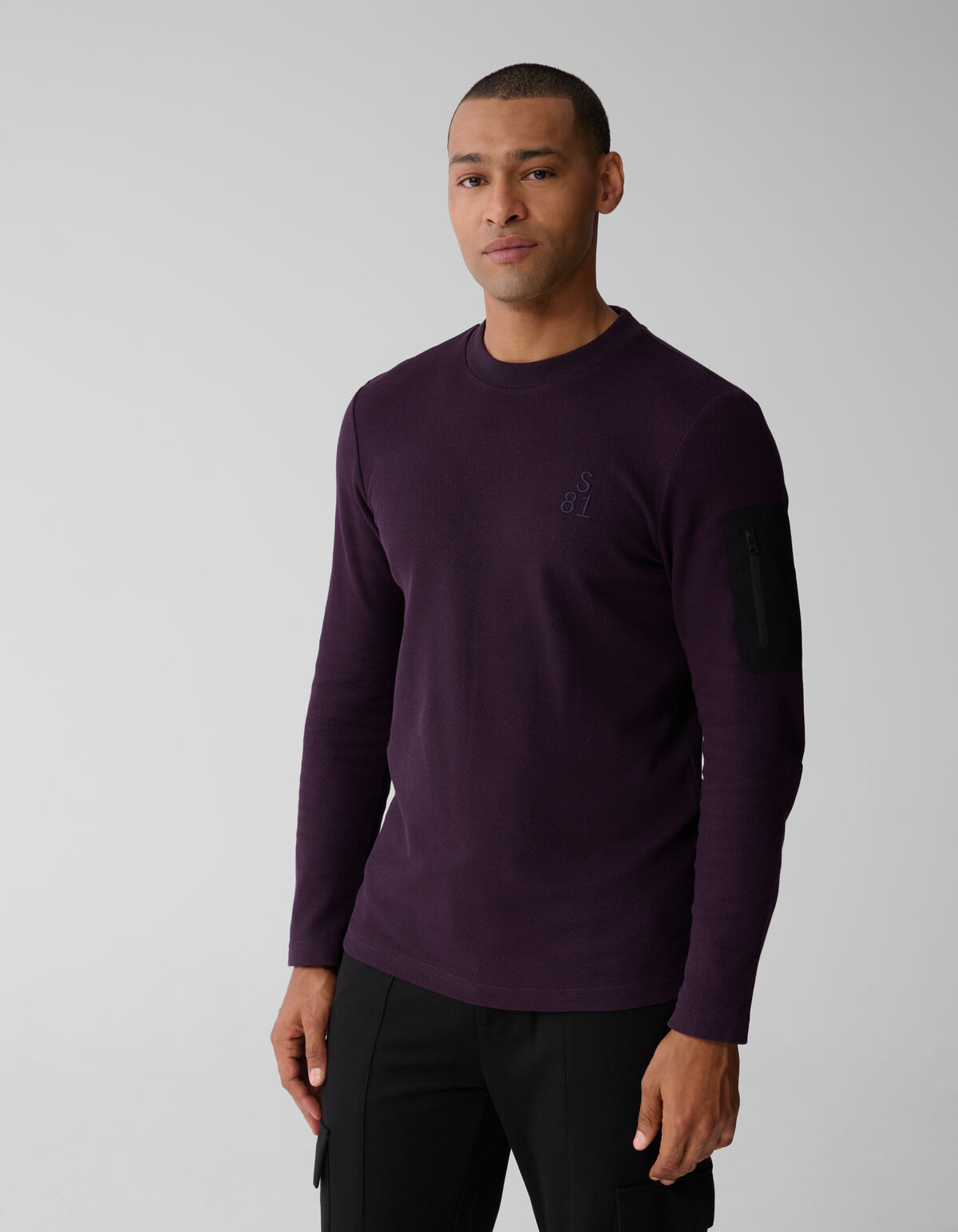 Structure Pocket T-Shirt Dunkelrot SHOEBY MEN