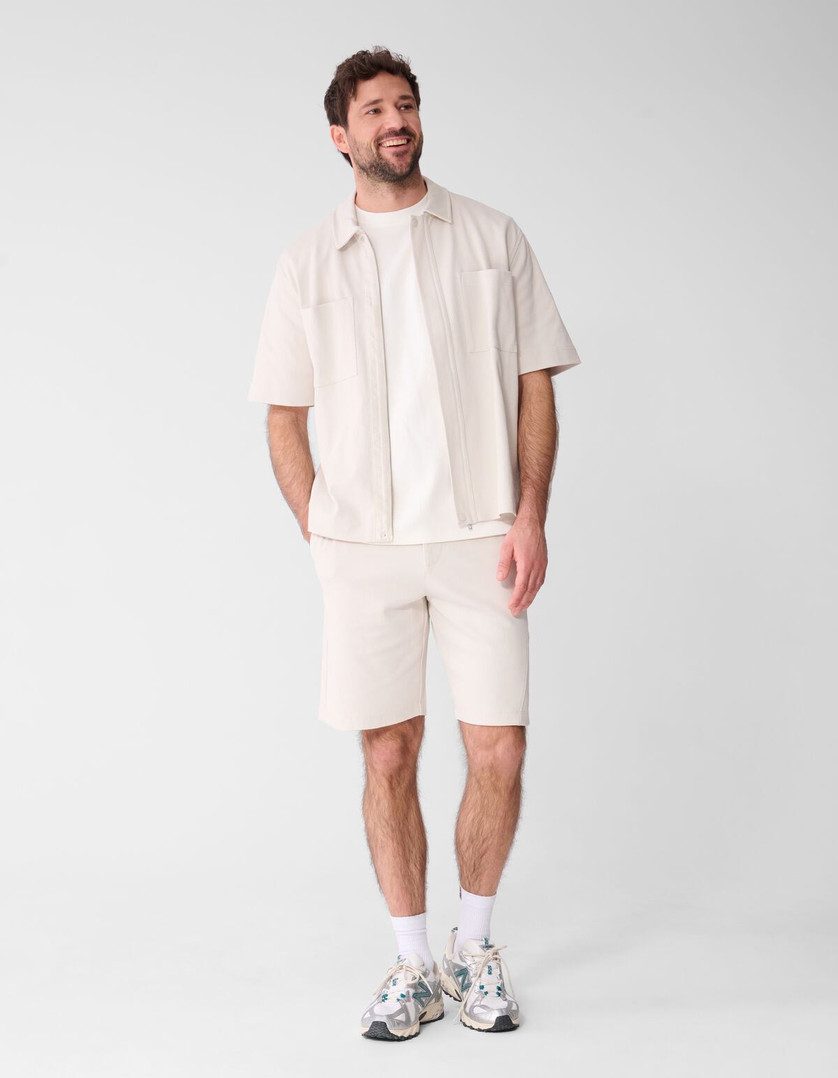 Zip Overshirt Hellgrau SHOEBY MEN