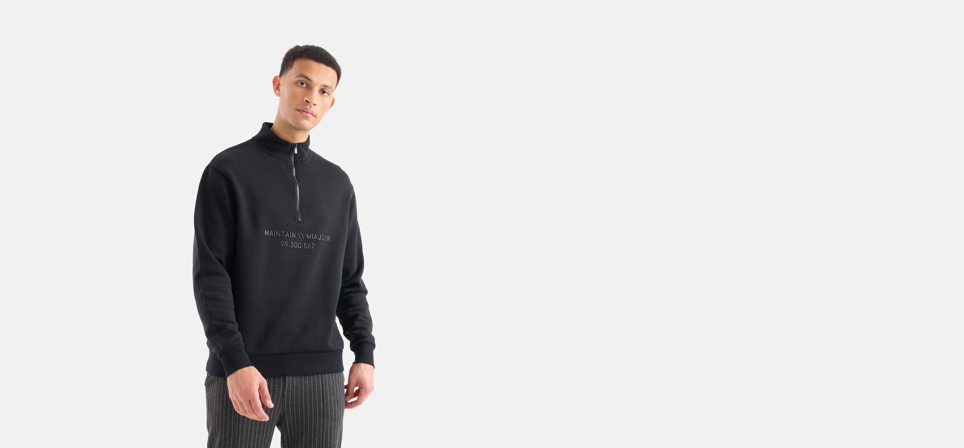 Zip Pullover Schwarz SHOEBY MEN