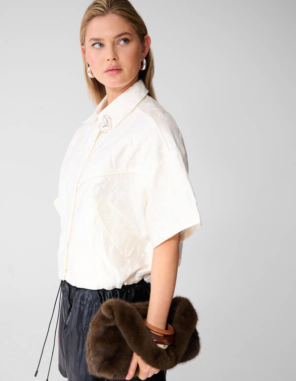 Oversized Jacquard Jacke Off-White SHOEBY WOMEN