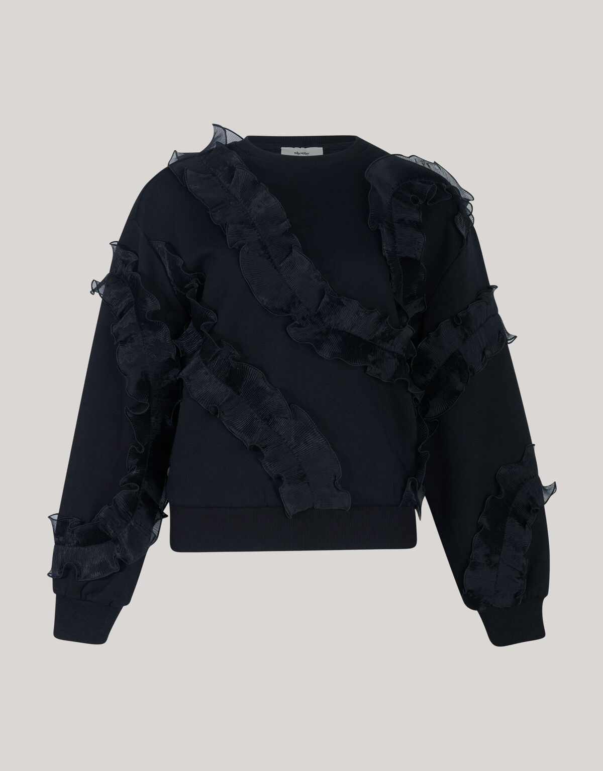 Pullover mit Rüschen Schwarz SHOEBY WOMEN