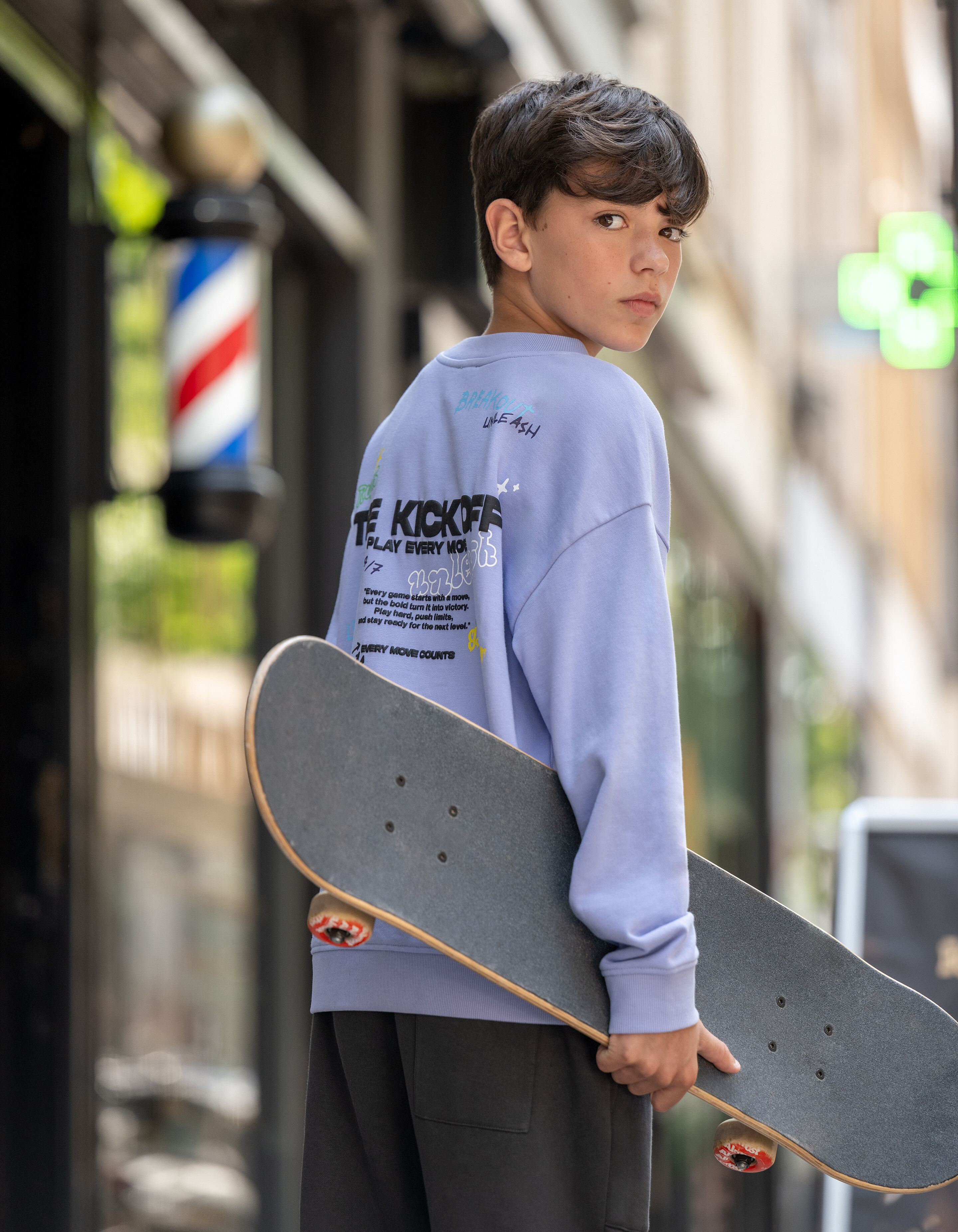 Kick Off Artwork Pullover Helllila SHOEBY BOYS