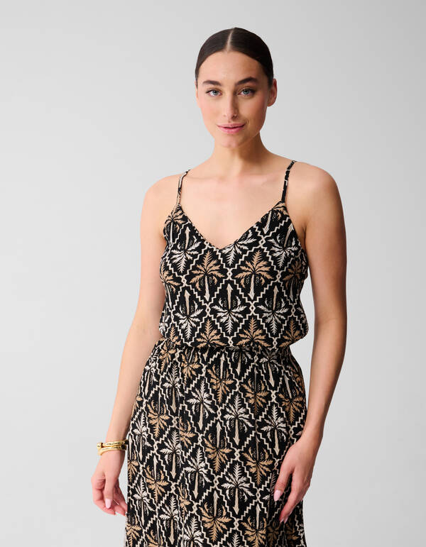Bedrucktes Top Schwarz/Weiß SHOEBY WOMEN